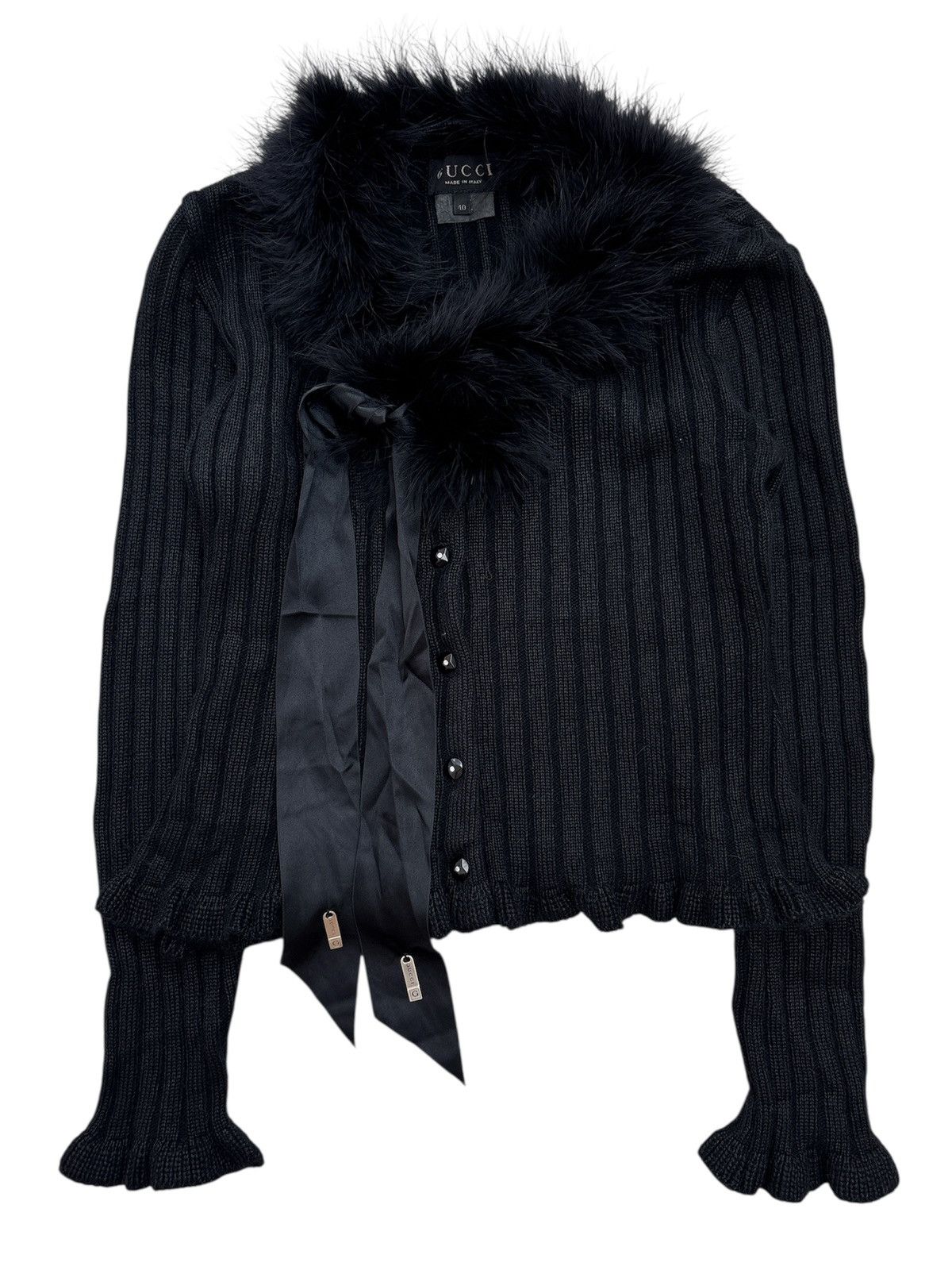 Gucci Y2K Tom Ford Era Fur Cardigan Size S / US 4 / IT 40 - 1 Thumbnail