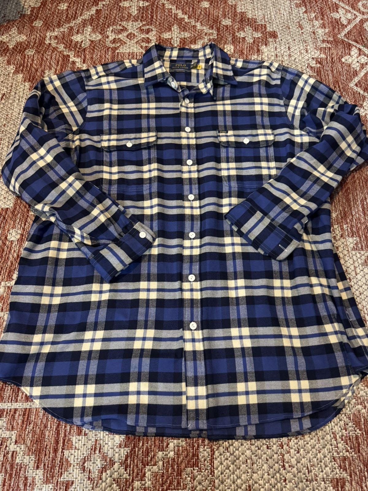 Polo Ralph Lauren Blue and White Ralph Lauren Polo Shirt 2XL TALL Size US XXL / EU 58 / 5 - 1 Thumbnail