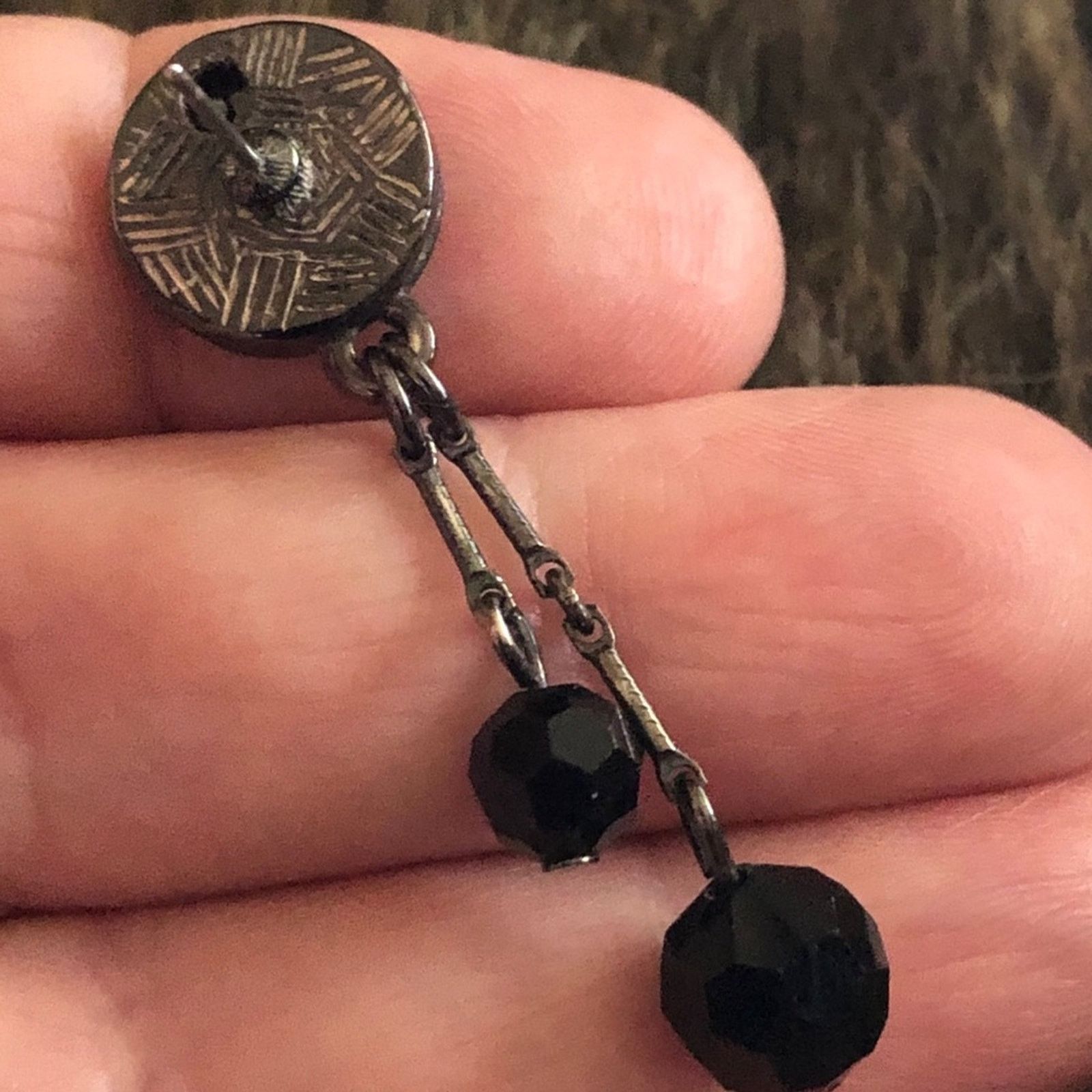 Vintage Vintage faux medieval coin black crystal earrings Size ONE SIZE - 6 Thumbnail