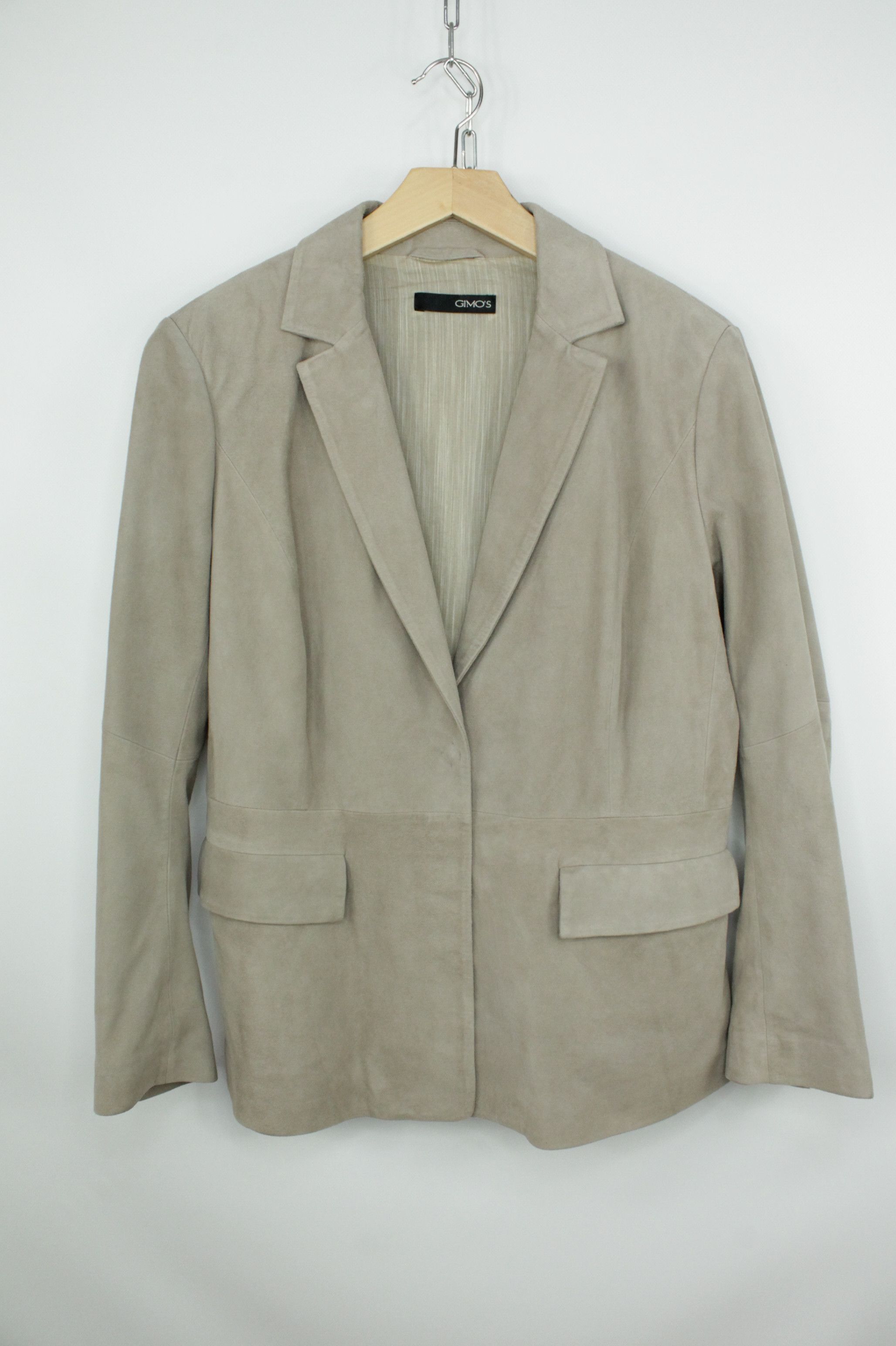 Gimo's Gimo's Gray Suede Leather Blazer Jacket Women's Size M / US 6-8 / IT 42-44 - 1 Thumbnail