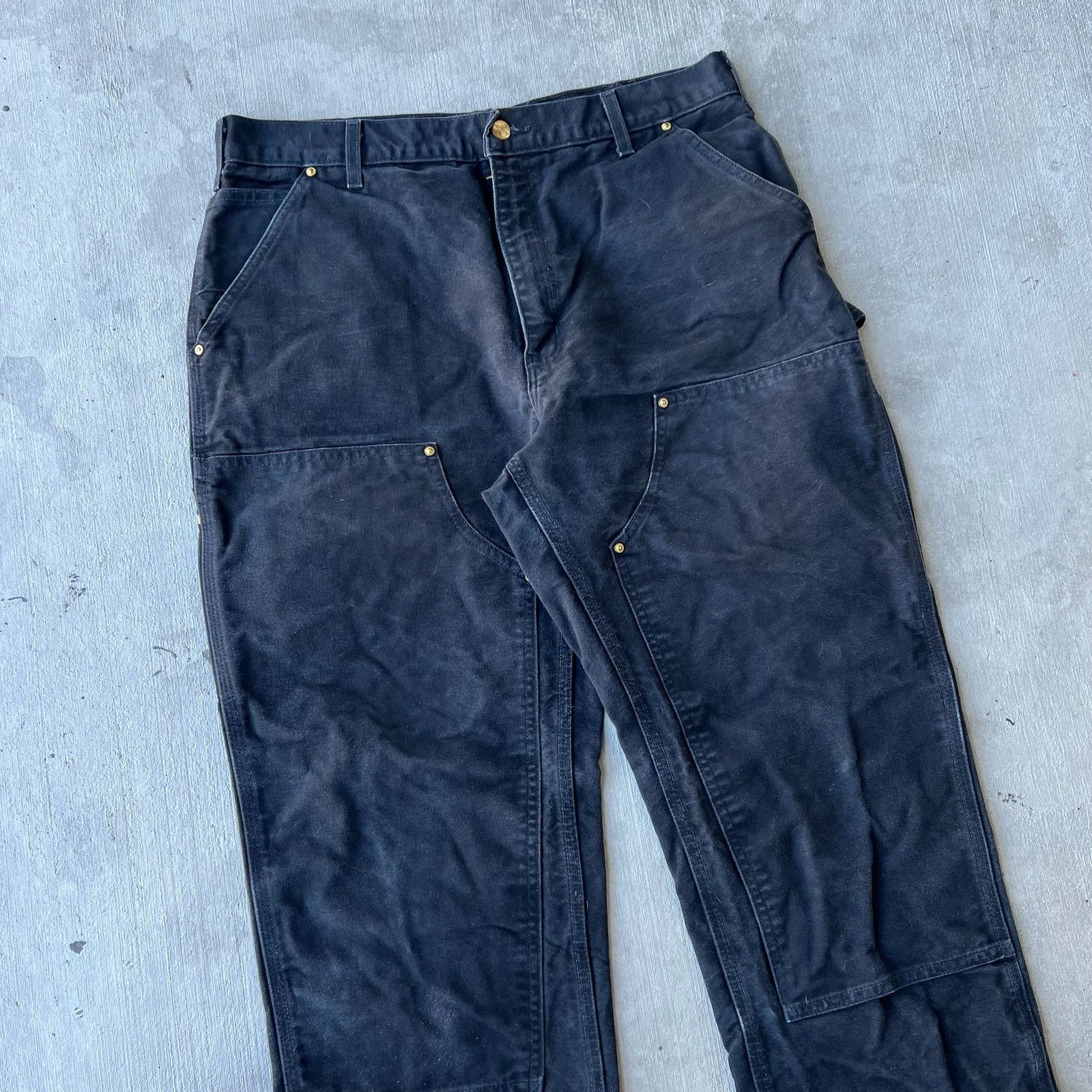 Carhartt × Vintage Carhartt black double knee work wear carpenter pants Size US 35 - 2 Thumbnail