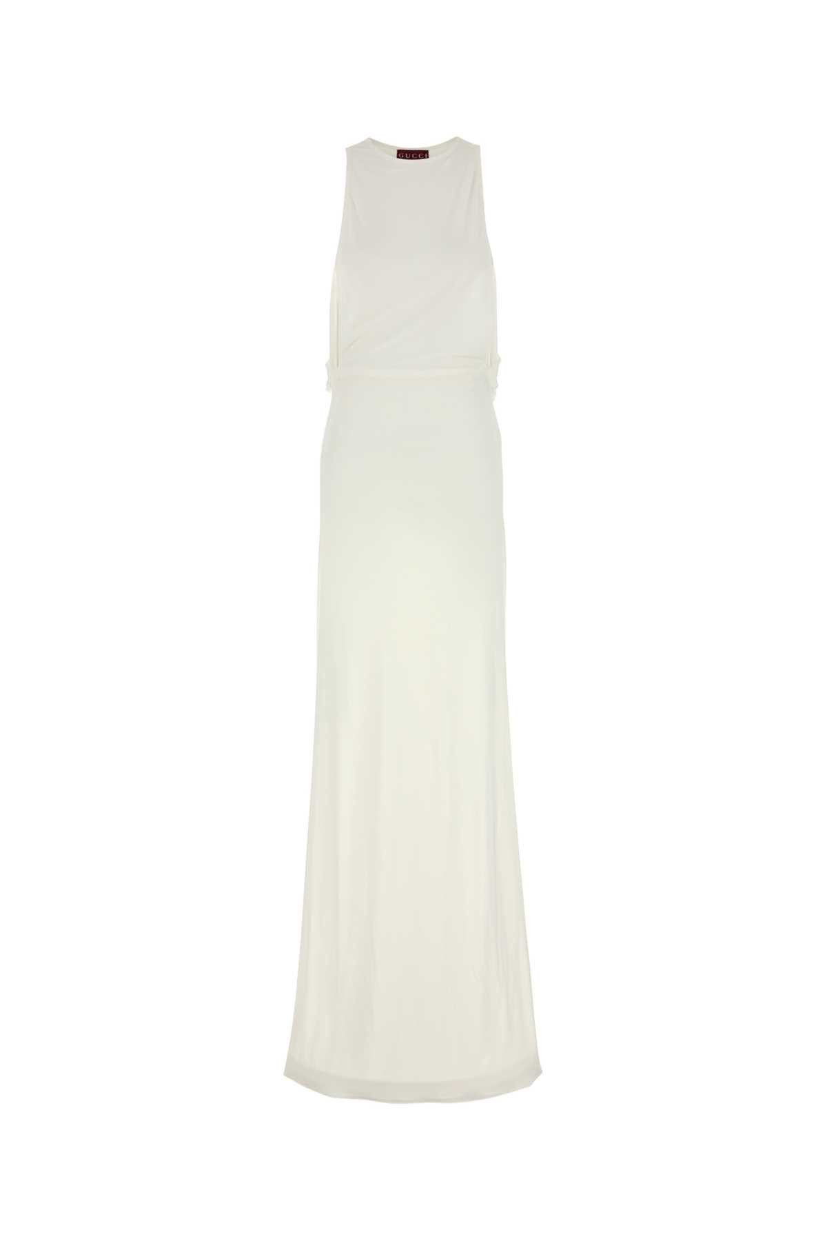 Gucci White Crepe Long Dress Size S / US 4 / IT 40 - 1 Thumbnail