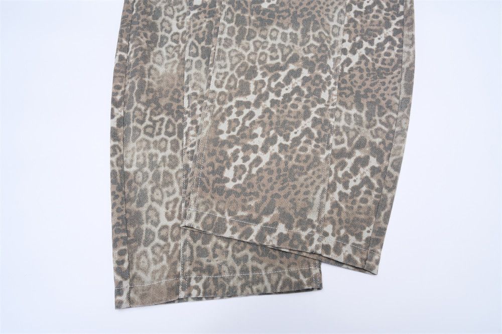 Jean Men's punk loose wide-leg vintage leopard scimitar jeans Size US 32 / EU 48 - 5 Thumbnail