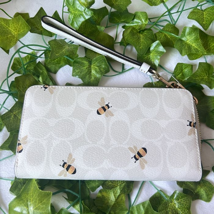 Phone Wallet In Signature Canvas With Bee Print