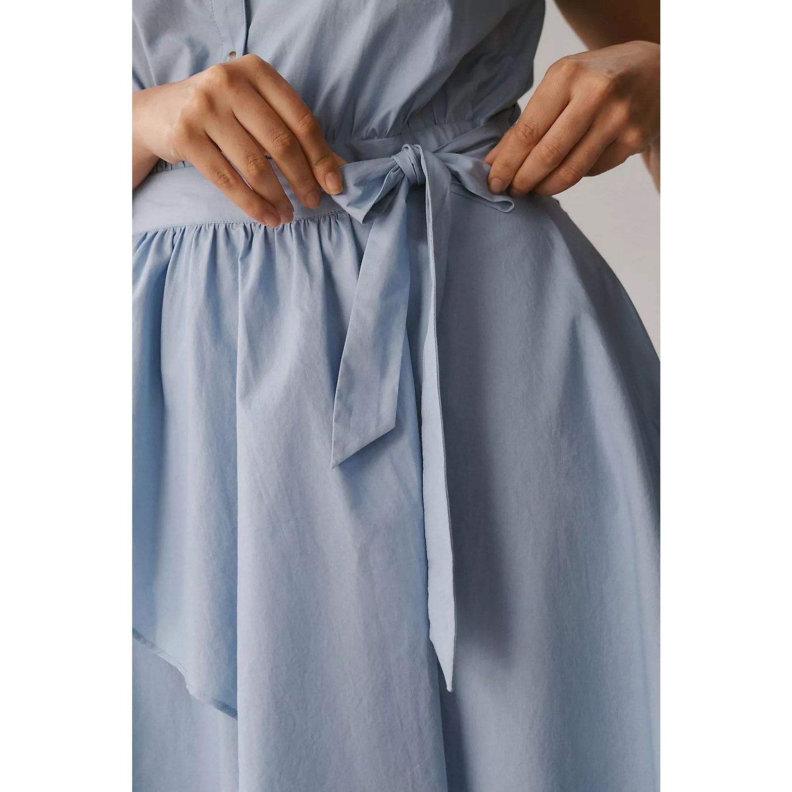 Anthropologie New Maeve Asymmetrical Sleeveless Shirt Dress $160 26W Blue Size 3XL / US 20-22 - 2 Thumbnail