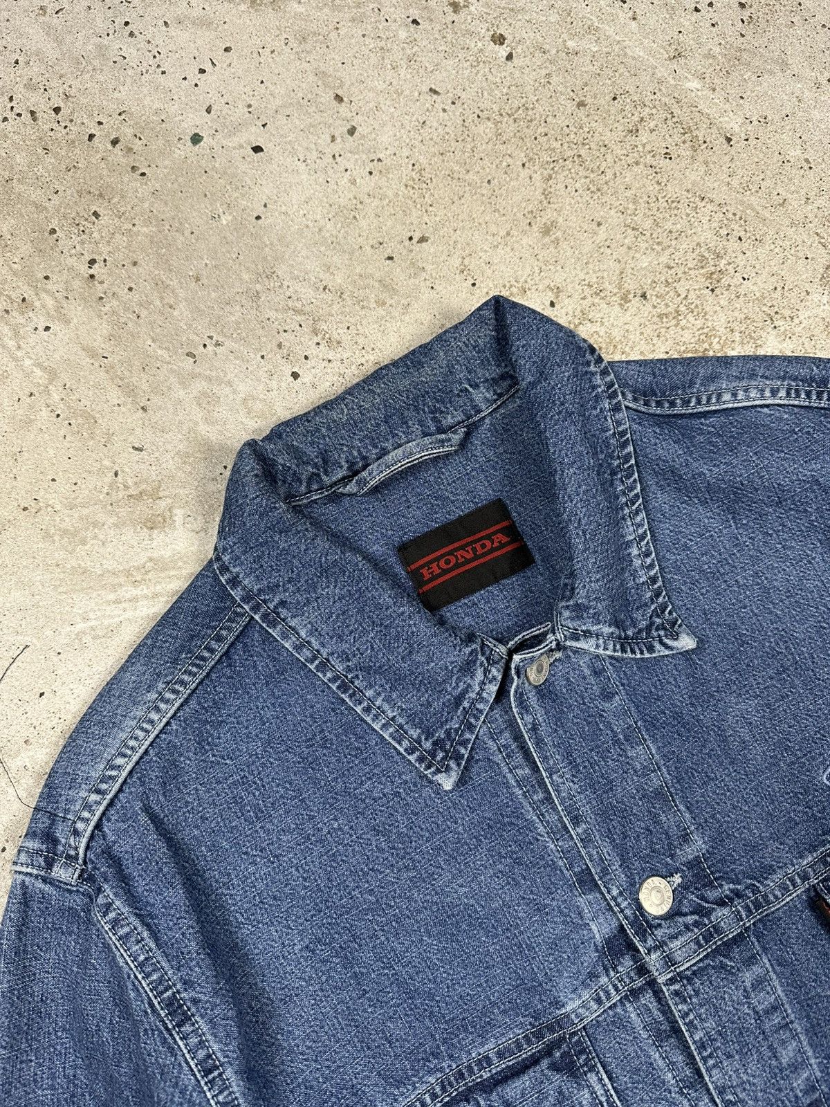 Honda Vintage Y2K Honda Racing Denim Jeans Trucker Jacket Size US L / EU 52-54 / 3 - 8 Thumbnail