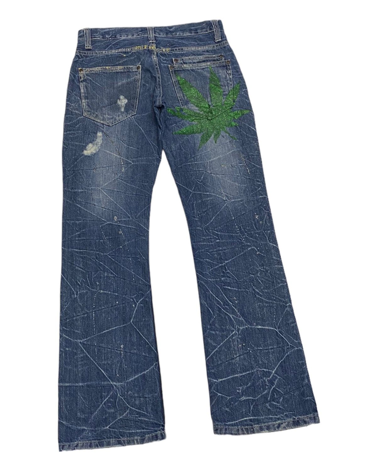 Japanese Brand FLARED JEANS RIPS DISTRESS JAPANESE BRAND UNDERCOVER STYLE Size US 30 / EU 46 - 5 Thumbnail