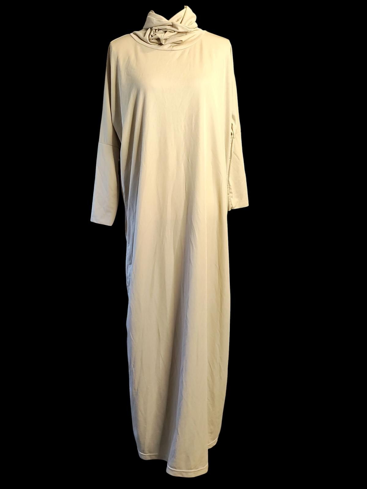Other Livaldi Beige Long Sleeve Maxi Dress with Cowl Neck Size M / US 6-8 / IT 42-44 - 3 Thumbnail