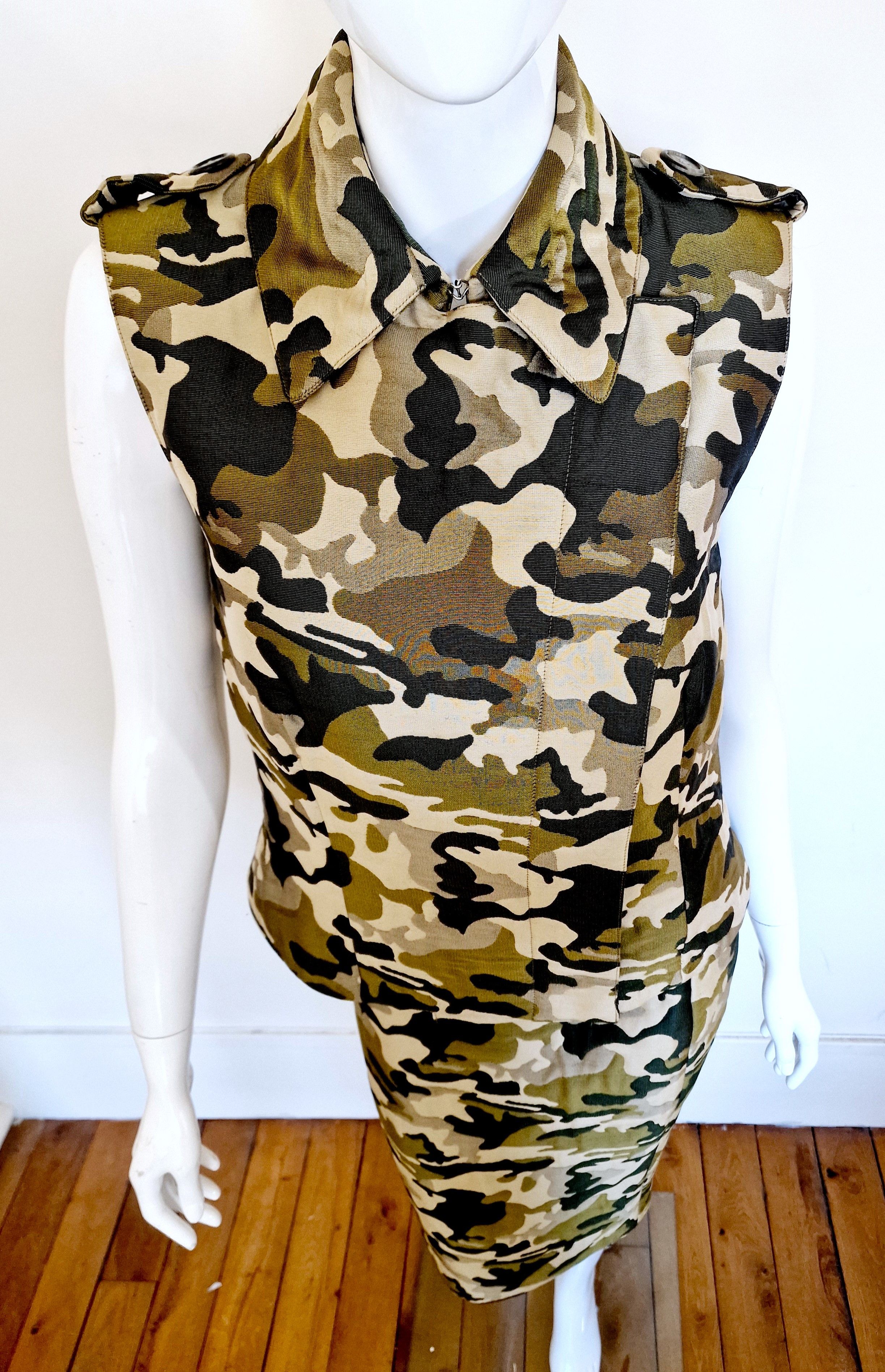 Alexander McQueen S/S 1998 Camo Camouflage Dress Suit