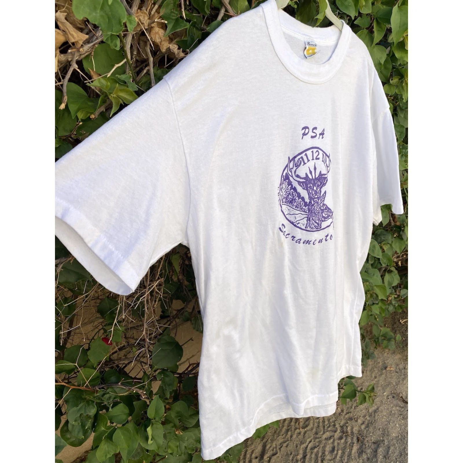 Vintage VINTAGE Bomark Sacramento '92 I.B.P.O.E. of W Elk Graphic T Shirt 3XL White Mens 1990s 90s Vintage Animals Nature Elk graphic print Size US XXL / EU 58 / 5 - 5 Thumbnail