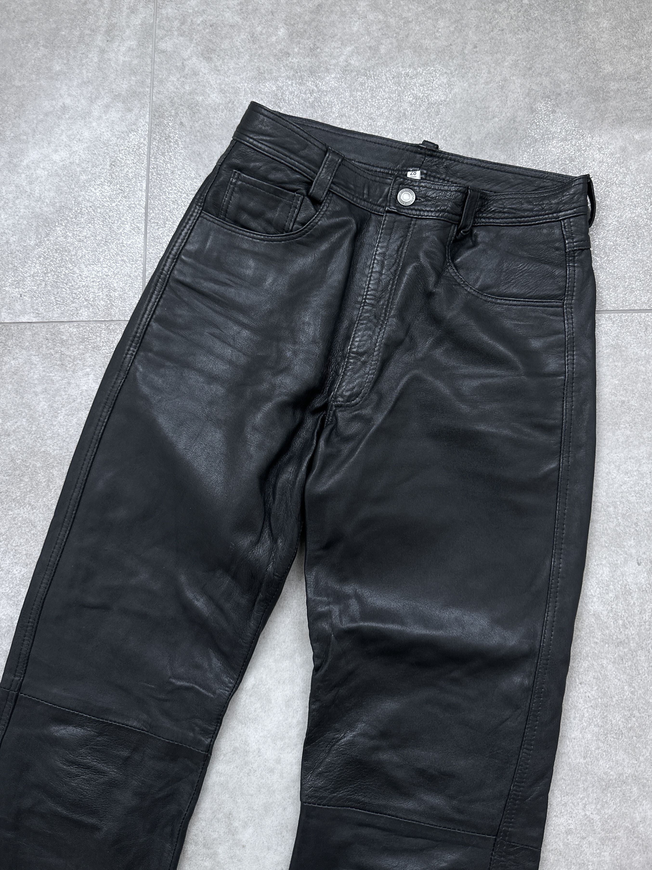 Leather Vintage Real Leather Black Pants Size 28" / US 6 / IT 42 - 3 Thumbnail