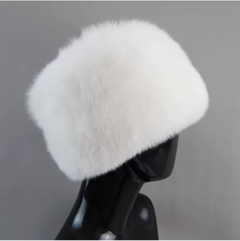 Designer × Vintage Y2k Retro Vintage Style Natural Fur Winter Hat Size ONE SIZE - 2 Thumbnail