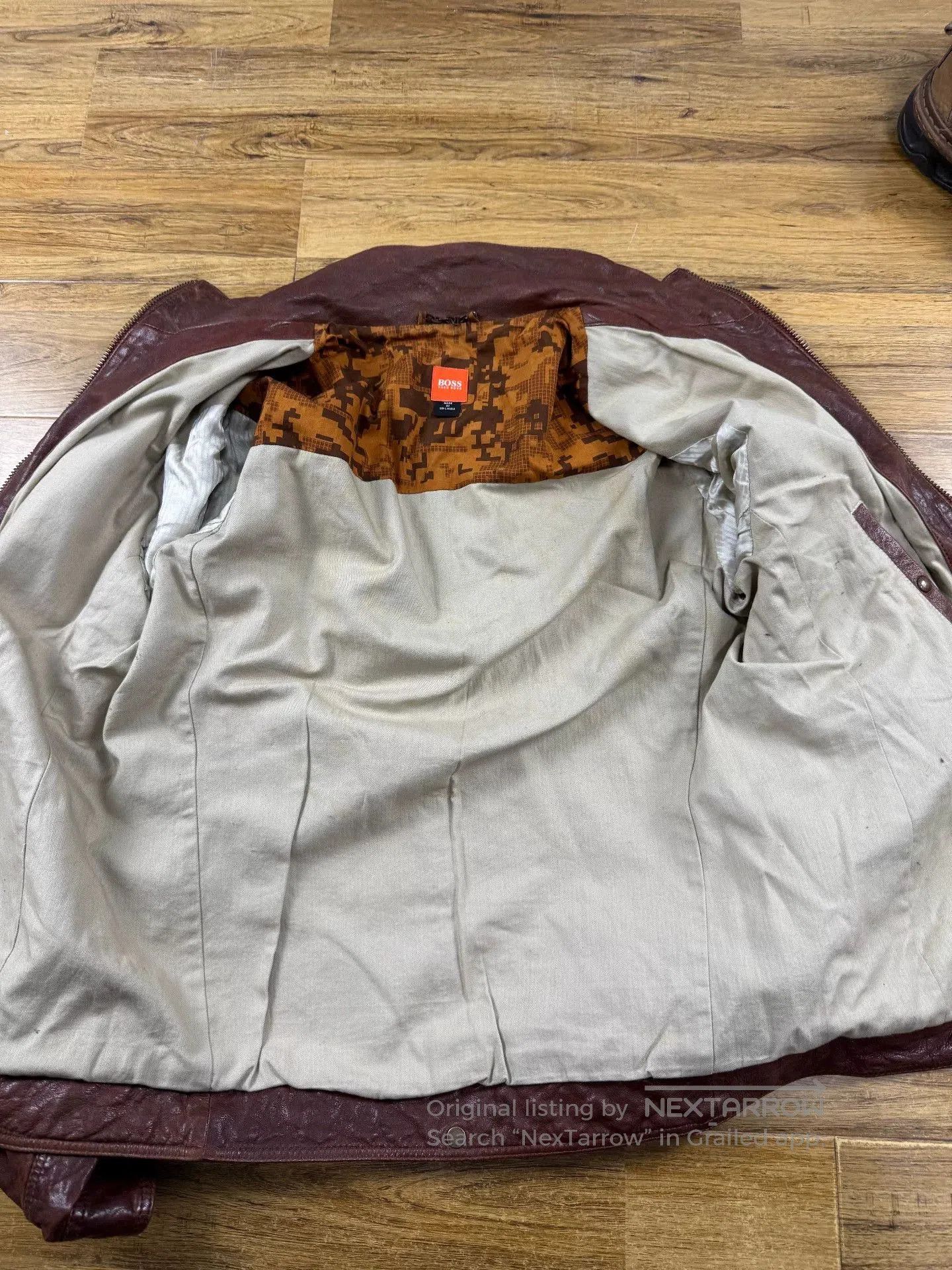 Hugo Boss BOSS Men's Leather Jacket M65 Style. Size US M / EU 48-50 / 2 - 3 Thumbnail