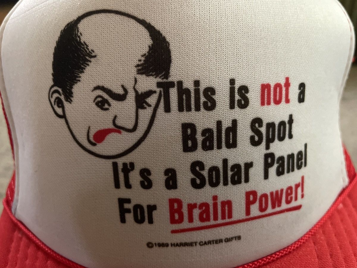 Vintage FUNNY Hat Cap Trucker SnapBack BALD SPOT BRAIN POWER 1999 🔥 Size ONE SIZE - 4 Thumbnail