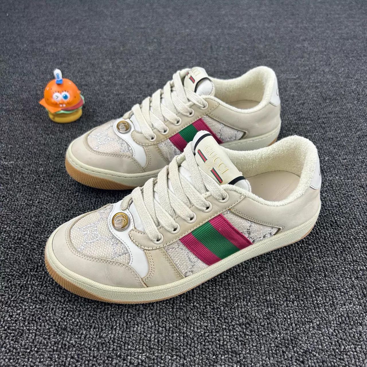 Gucci Gucci Pink & White Distressed Sneakers Women's 36 Size US 5.5 / IT 35.5 - 1 Thumbnail