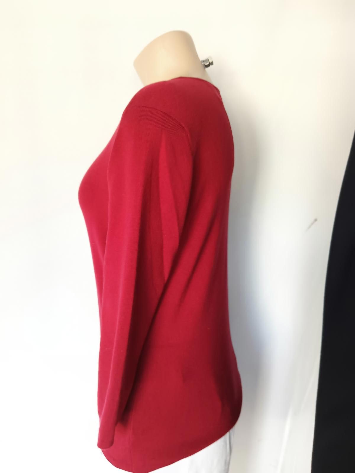Designer Valeria Women's Red Long sweater Top Size M / US 6-8 / IT 42-44 - 2 Thumbnail