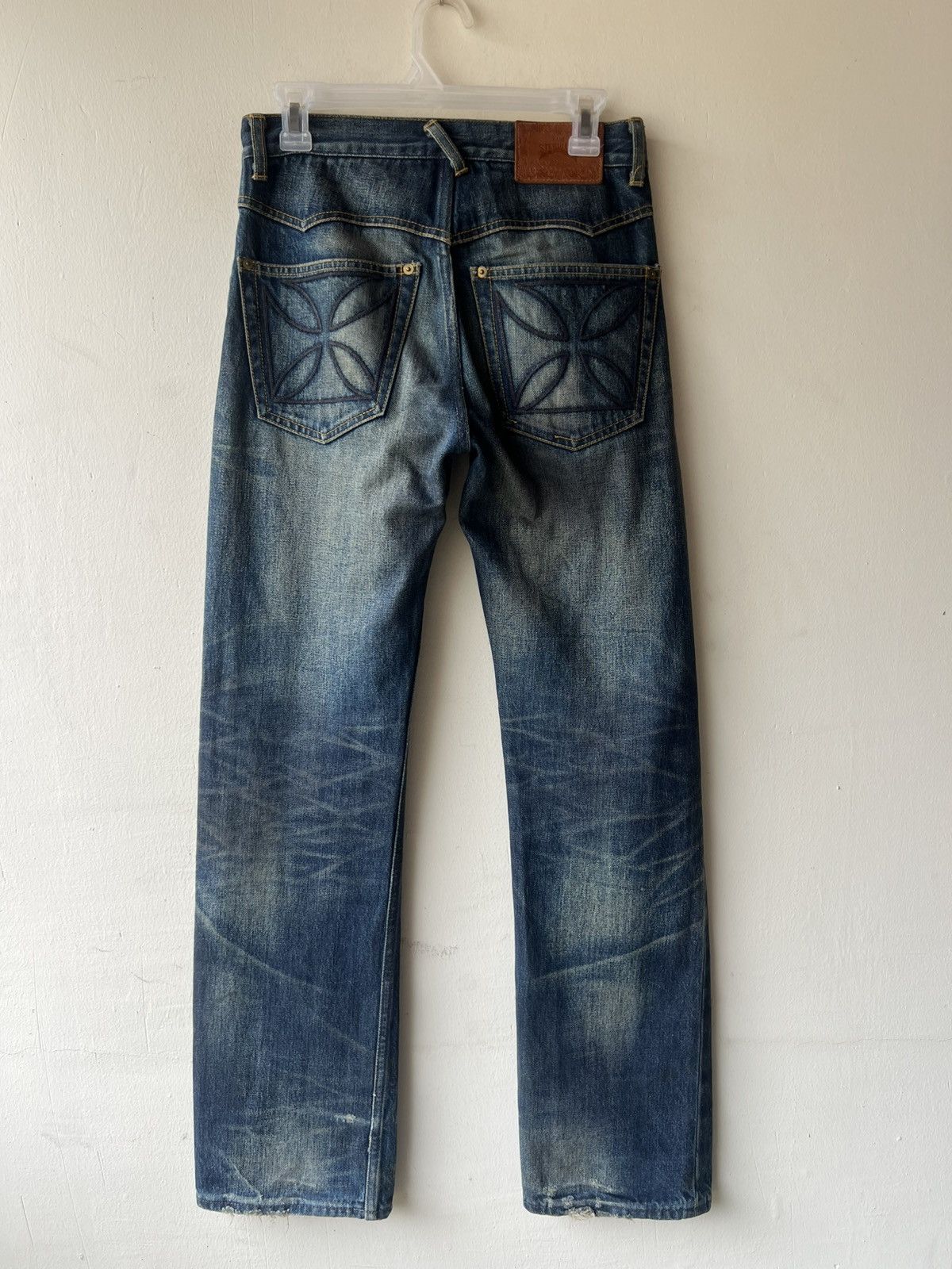 Japanese Brand Gangsterville Glad Hand Japan Dirty Mud Denim Selvedge Jeans Size US 28 / EU 44 - 15 Thumbnail