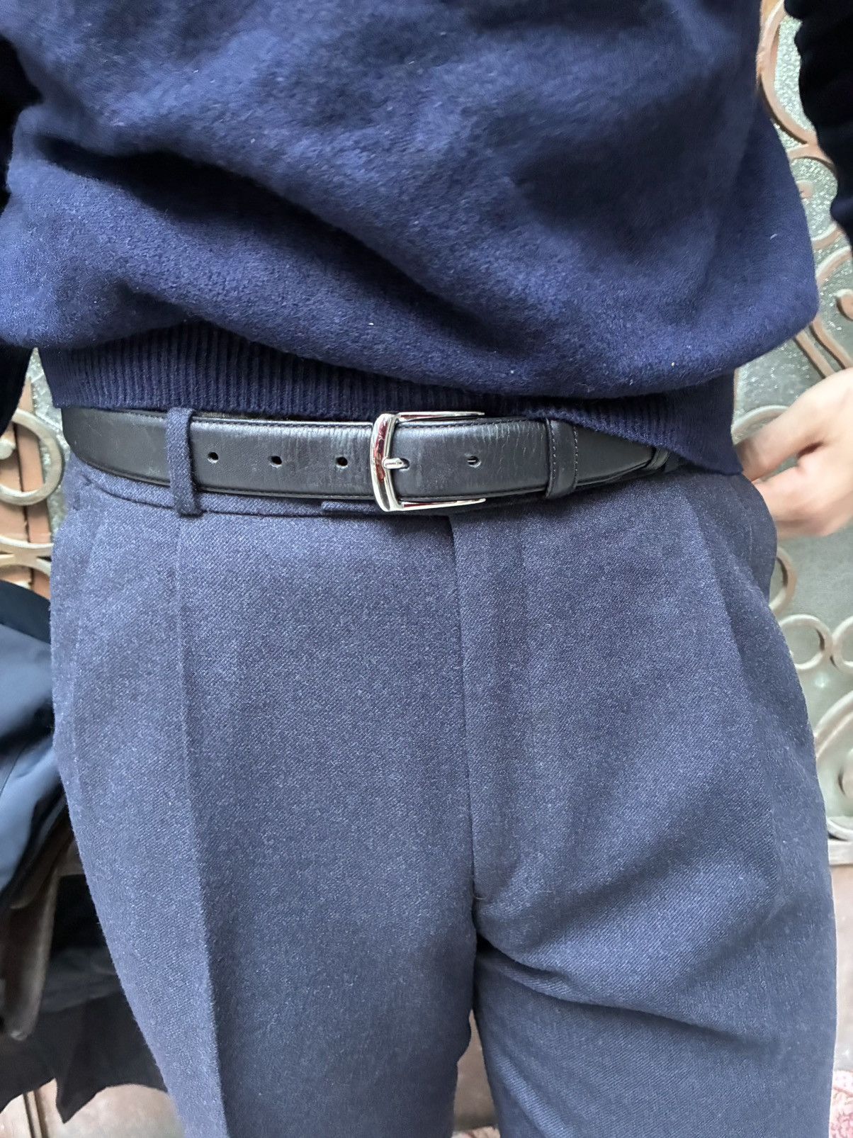 BOGGI MILANO PURE LEATHER HIGH END BLACK BELT