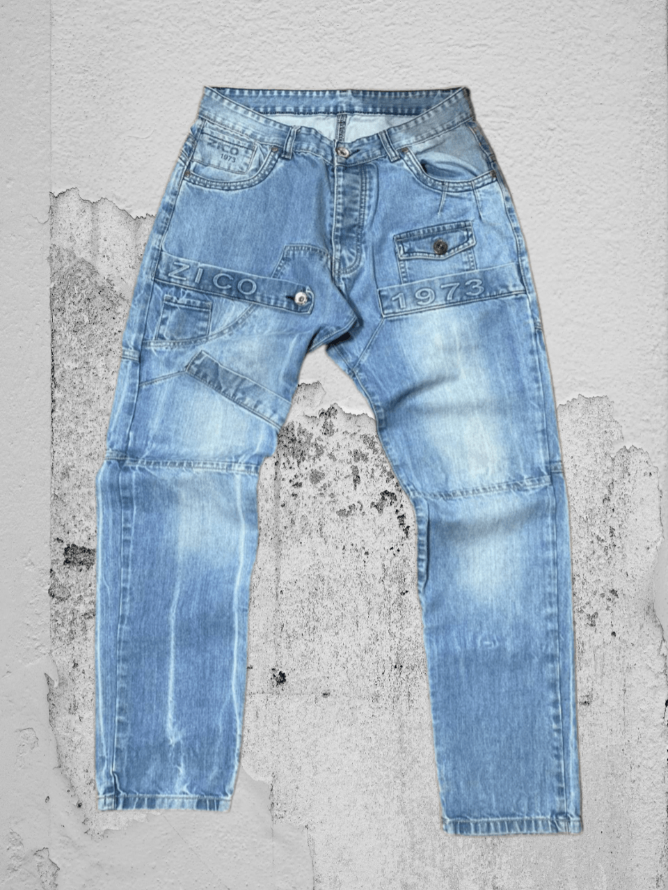 Japanese Brand Japanese Style Multipocket Bondage Distressed Washed Jeans Size US 34 / EU 50 - 1 Thumbnail