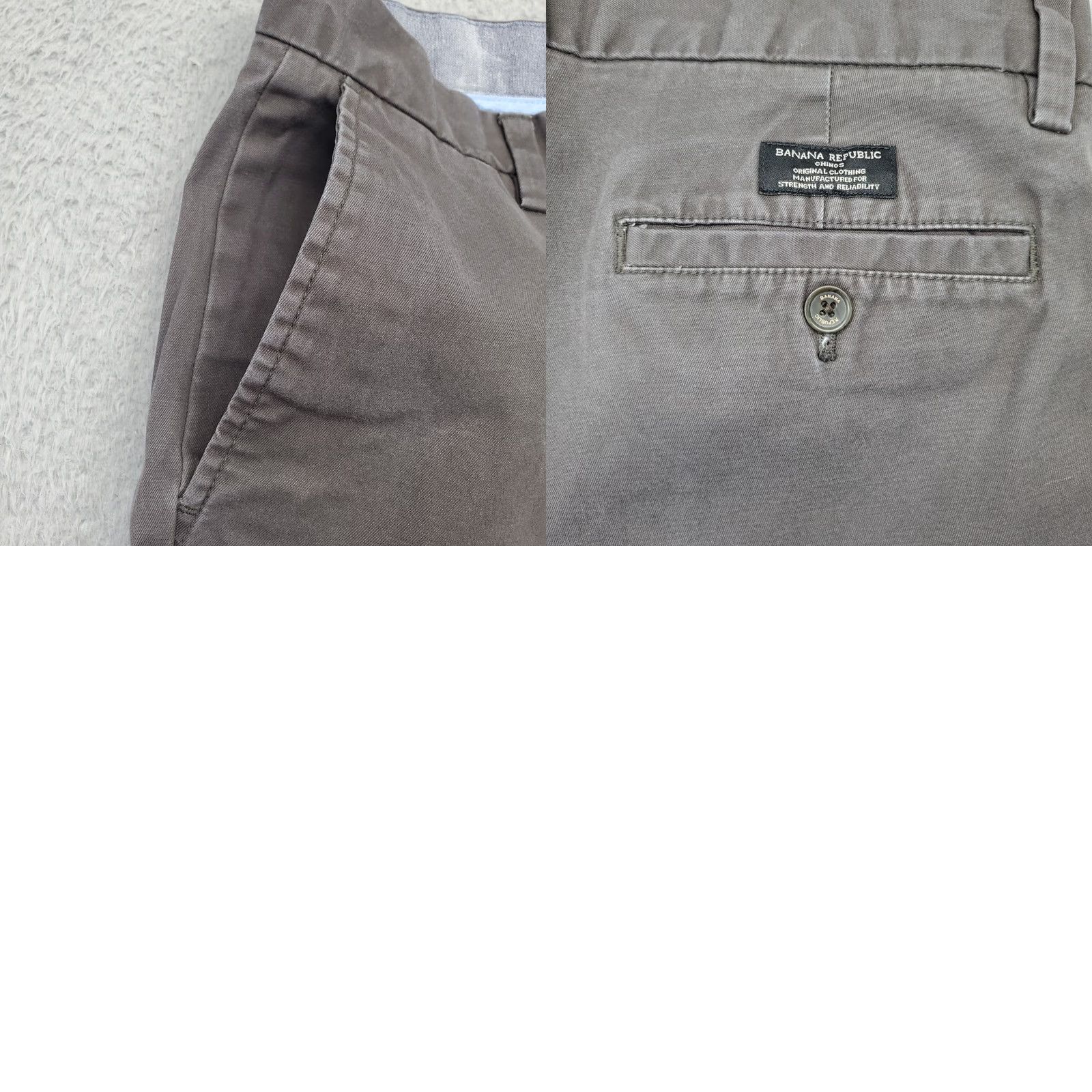 Banana Republic Banana Republic Mens Pants Chino Gray Flat Front Slash Pocket Straight Leg Size 33 Mens Size US 33 - 8 Thumbnail