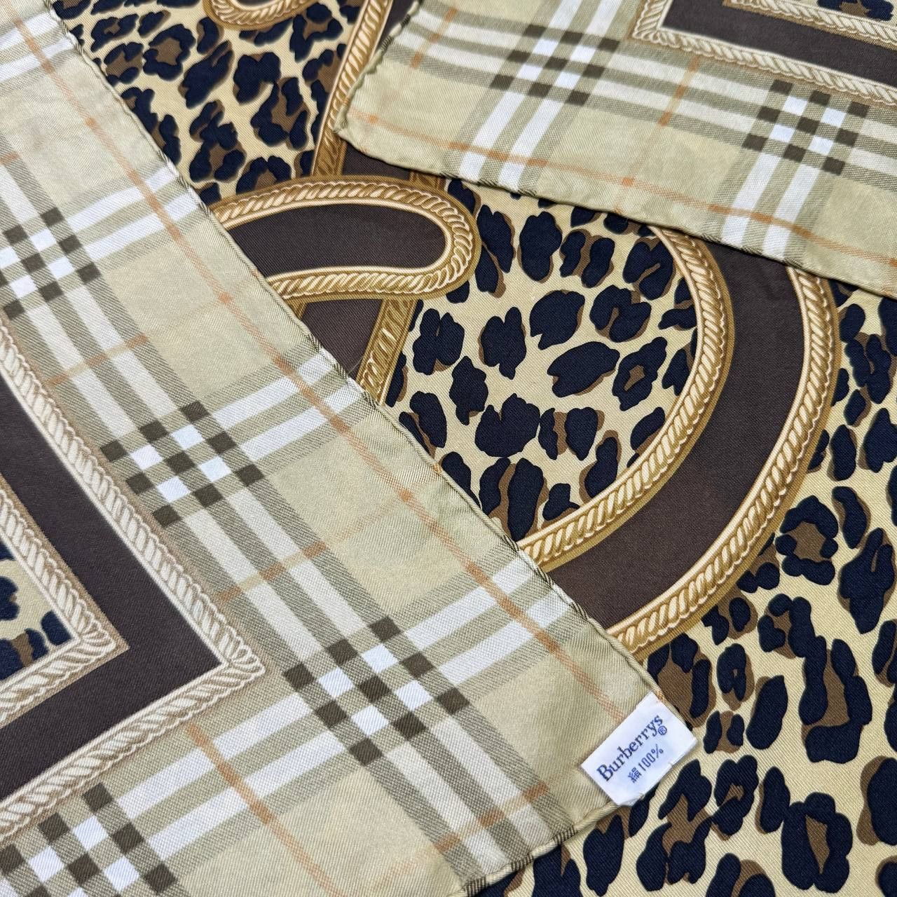 Burberry Vintage Burberry Leopard Printed Silk Scarf Neckerchief Size ONE SIZE - 8 Thumbnail