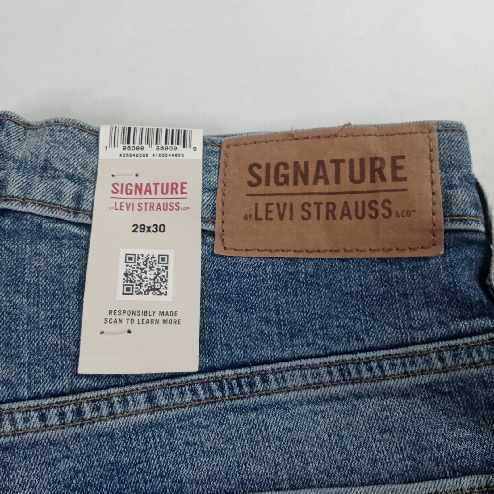 Levi's Signature By Levi's Loose Jeans Men's 29x30 Blue Denim Flex Size US 29 - 2 Thumbnail