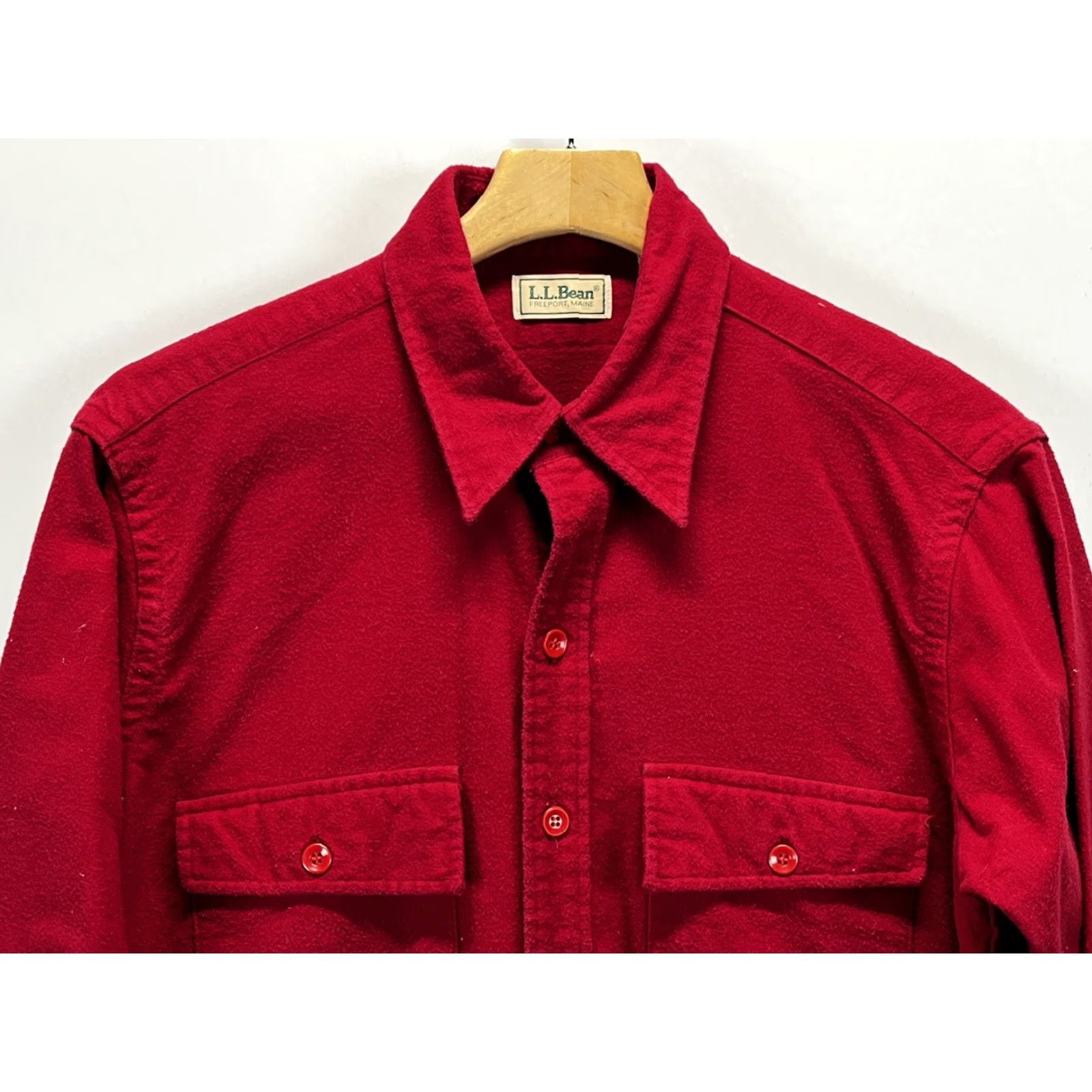 Vintage VINTAGE L.L. Bean Flannel Shirt Mens 16.5 Red 2 Pocket Made USA Button Up 80s Size US XL / EU 56 / 4 - 3 Thumbnail