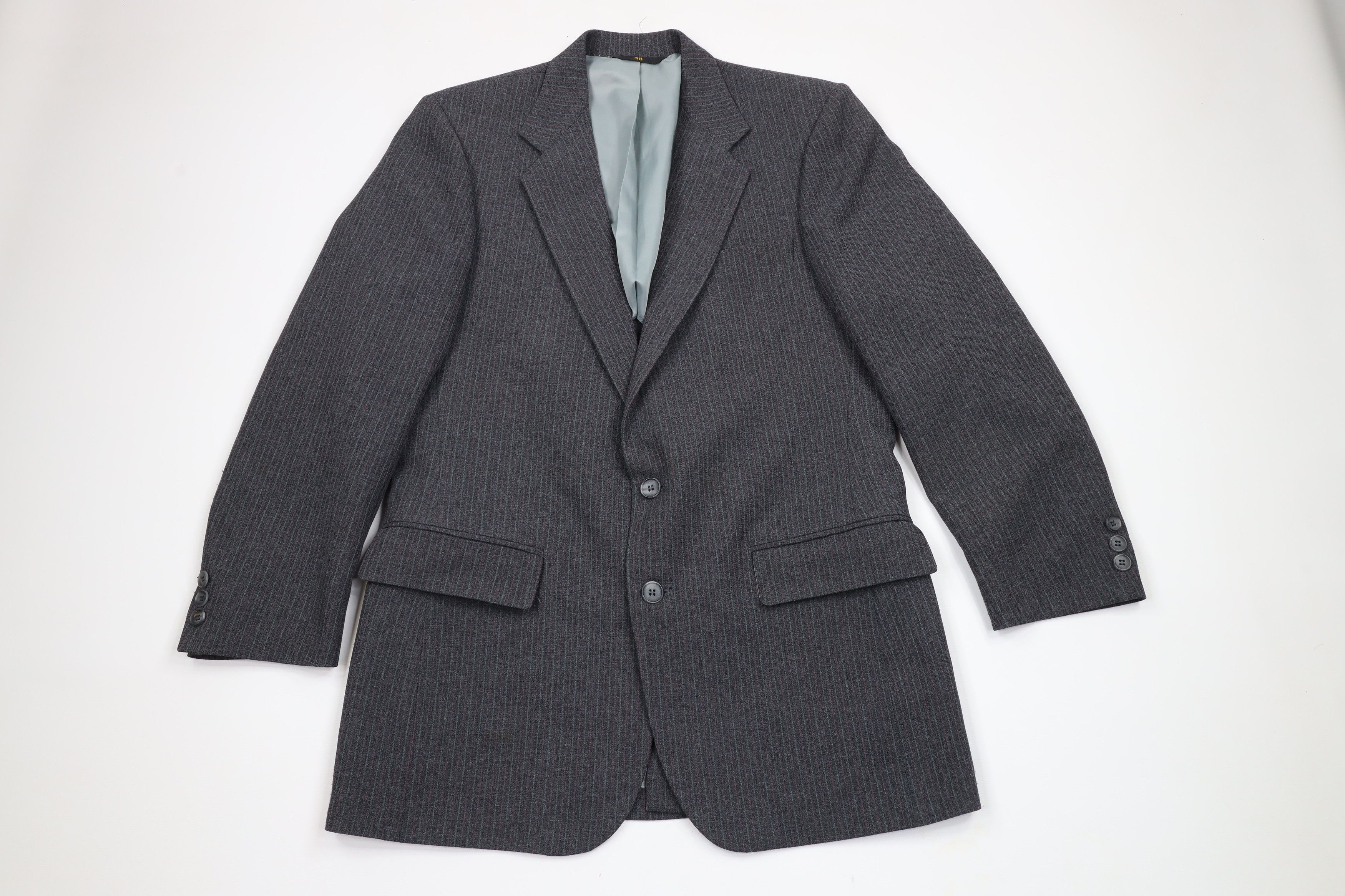 Vintage Vintage 70s Streetwear Wool Striped 2 Piece Wedding Suit Size 40R - 2 Thumbnail