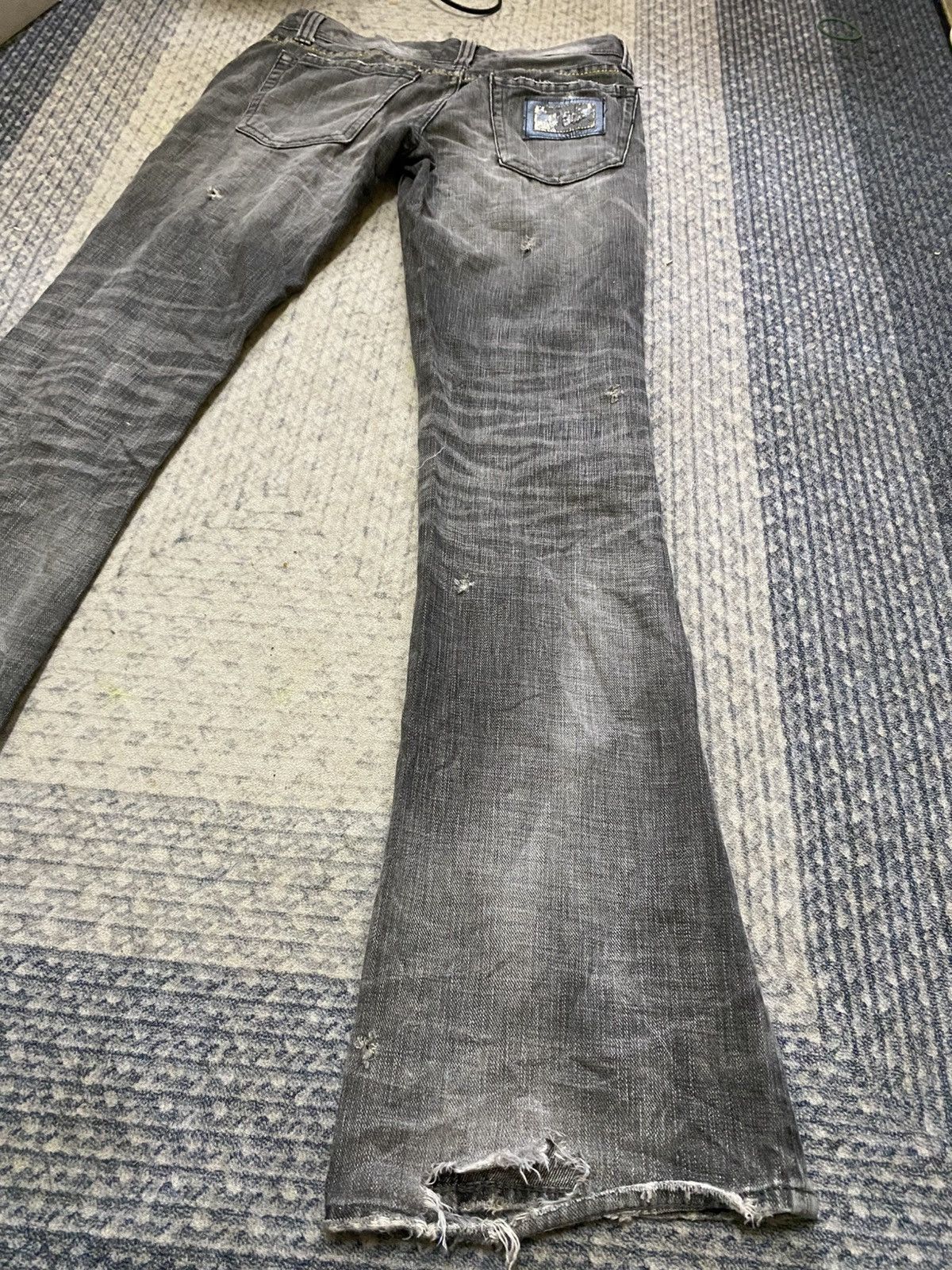 Japanese Brand × Seditionaries The Murder License Flared Studded Distressed Jeans Size 29" - 6 Thumbnail