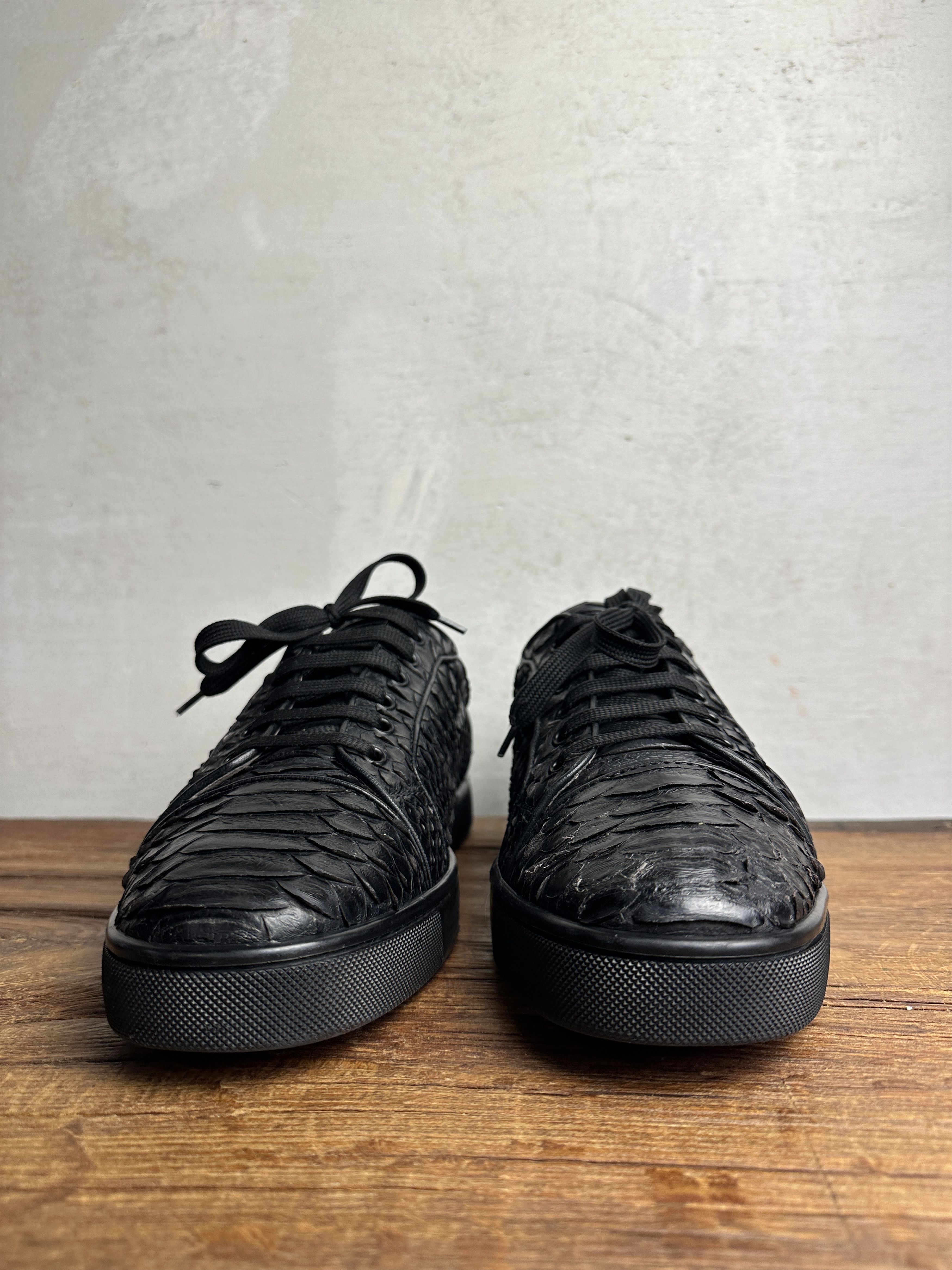 Christian Louboutin Christian Louboutin Black Python Leather Orlato Sneakers Size US 12 / EU 45 - 7 Thumbnail