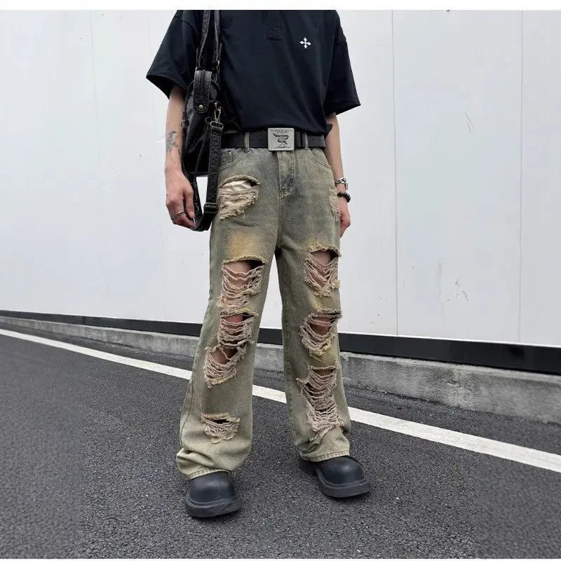 Japanese Brand Retro loose high street loose casual jeans Size US 32 / EU 48 - 5 Thumbnail