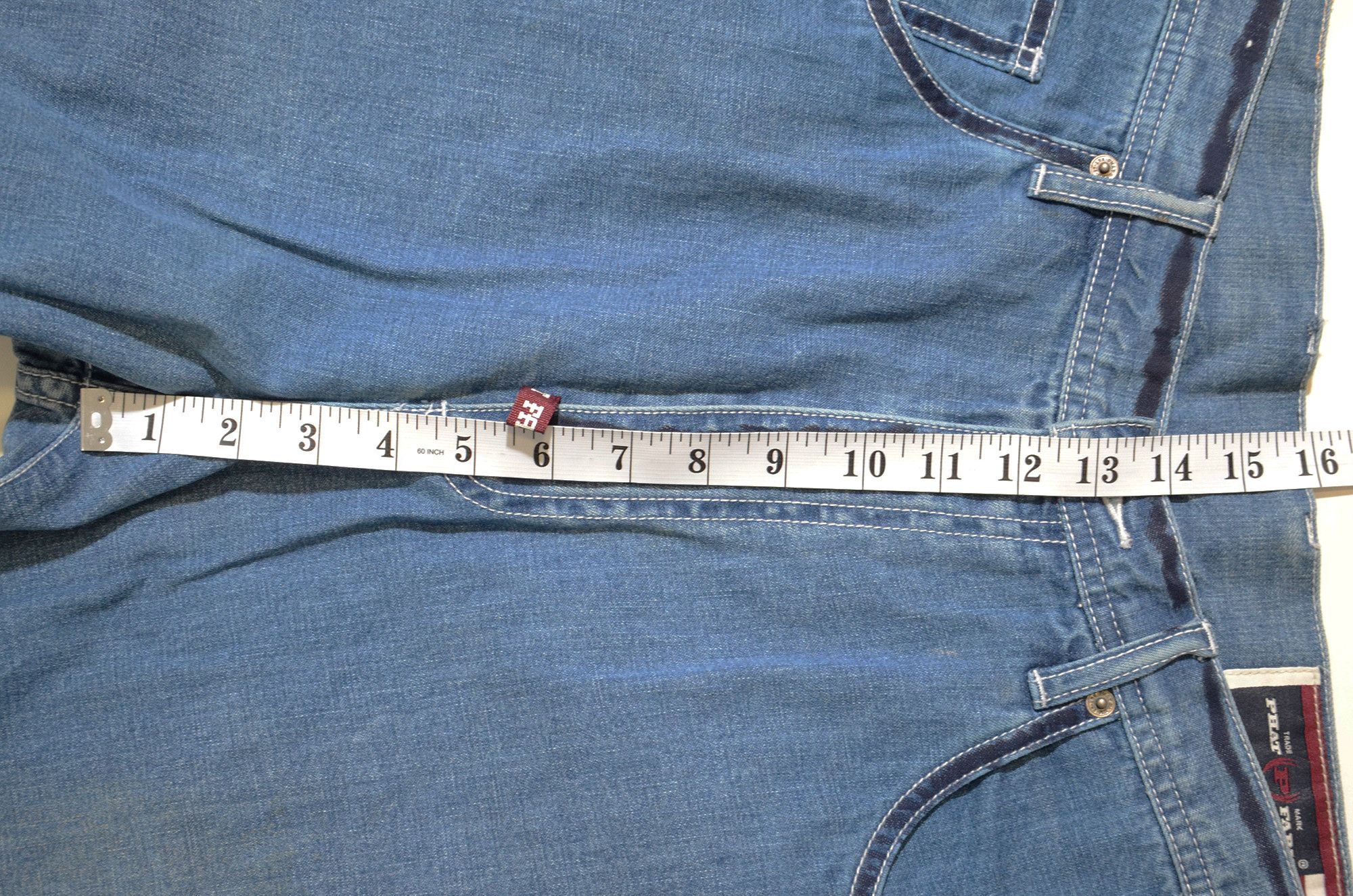 Phat Farm [Color Defects] Phat Farm Denim Shorts 90s Hiphop Streetwear Size US 34 / EU 50 - 13 Thumbnail