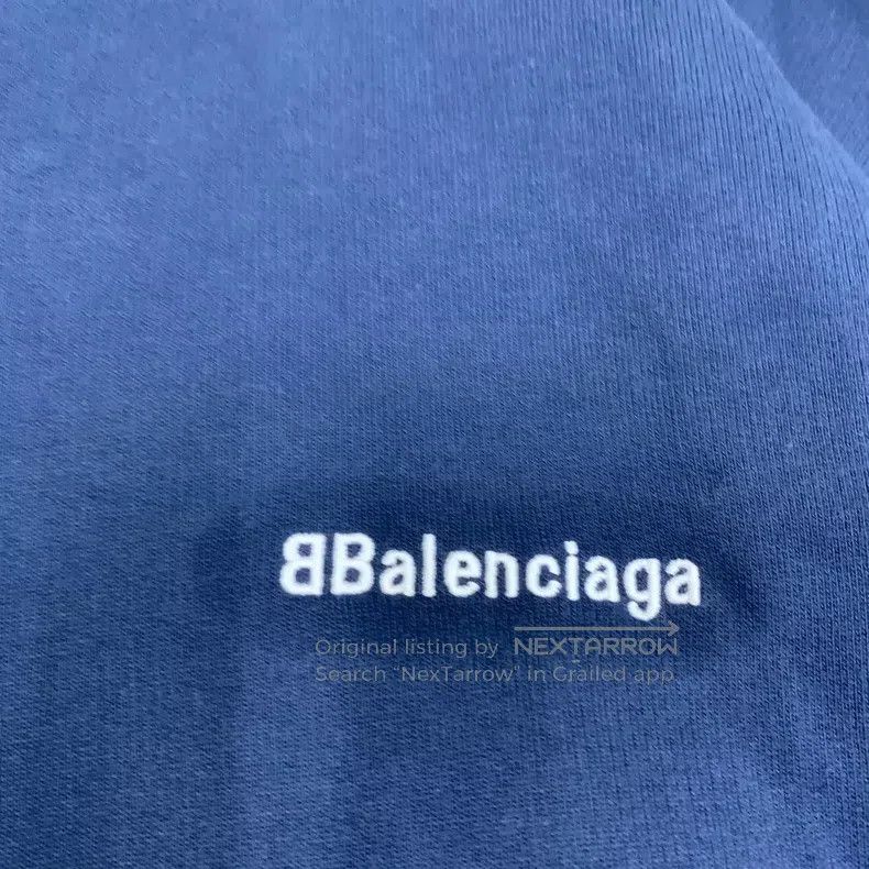Balenciaga Balenciaga Blue Embroidered Small Logo Hoodie Size US L / EU 52-54 / 3 - 5 Thumbnail