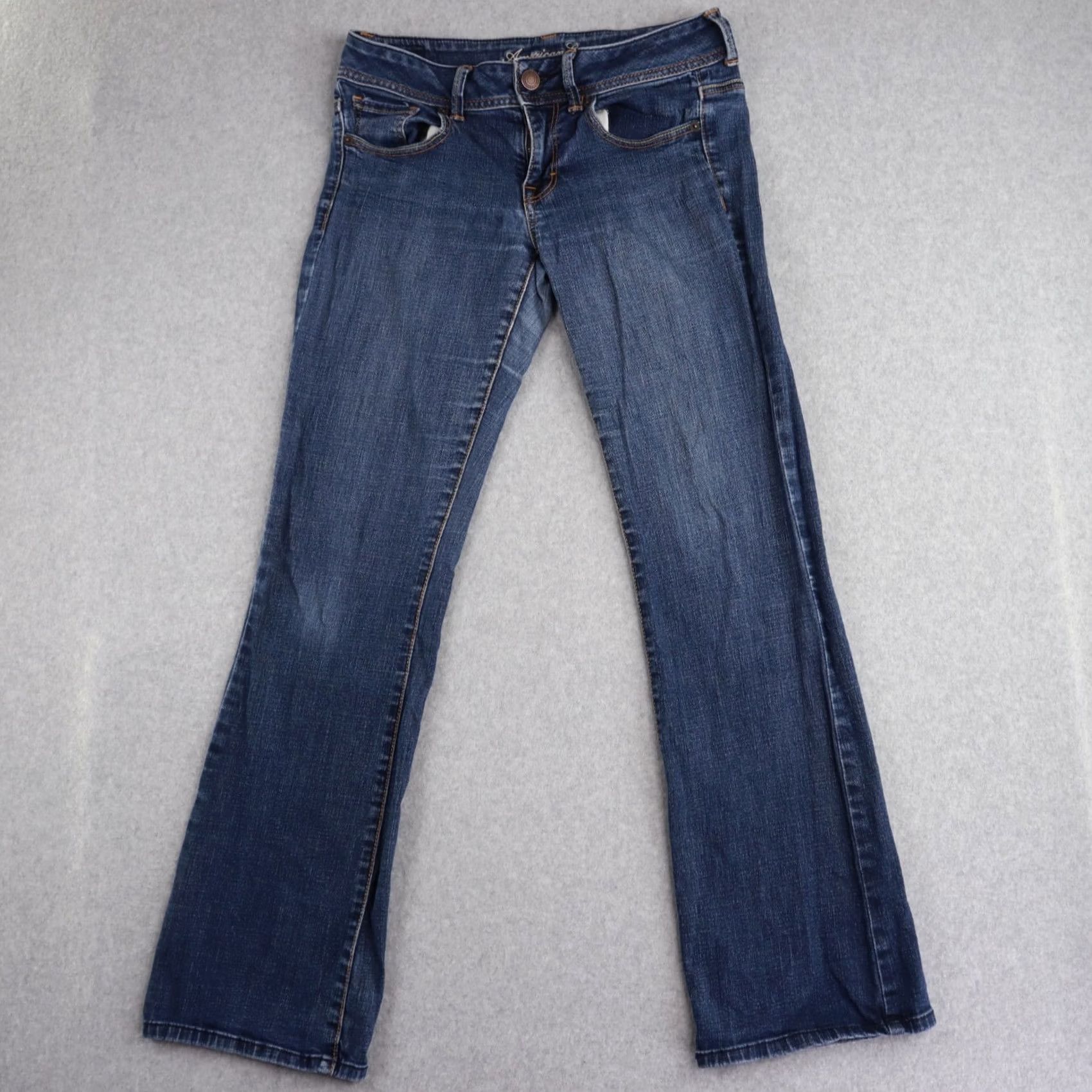 American Eagle Outfitters American Eagle Womens Skinny Jeans Size 8 Blue Super Stretch Original Boot Size 30" / US 8 / IT 44 - 3 Thumbnail