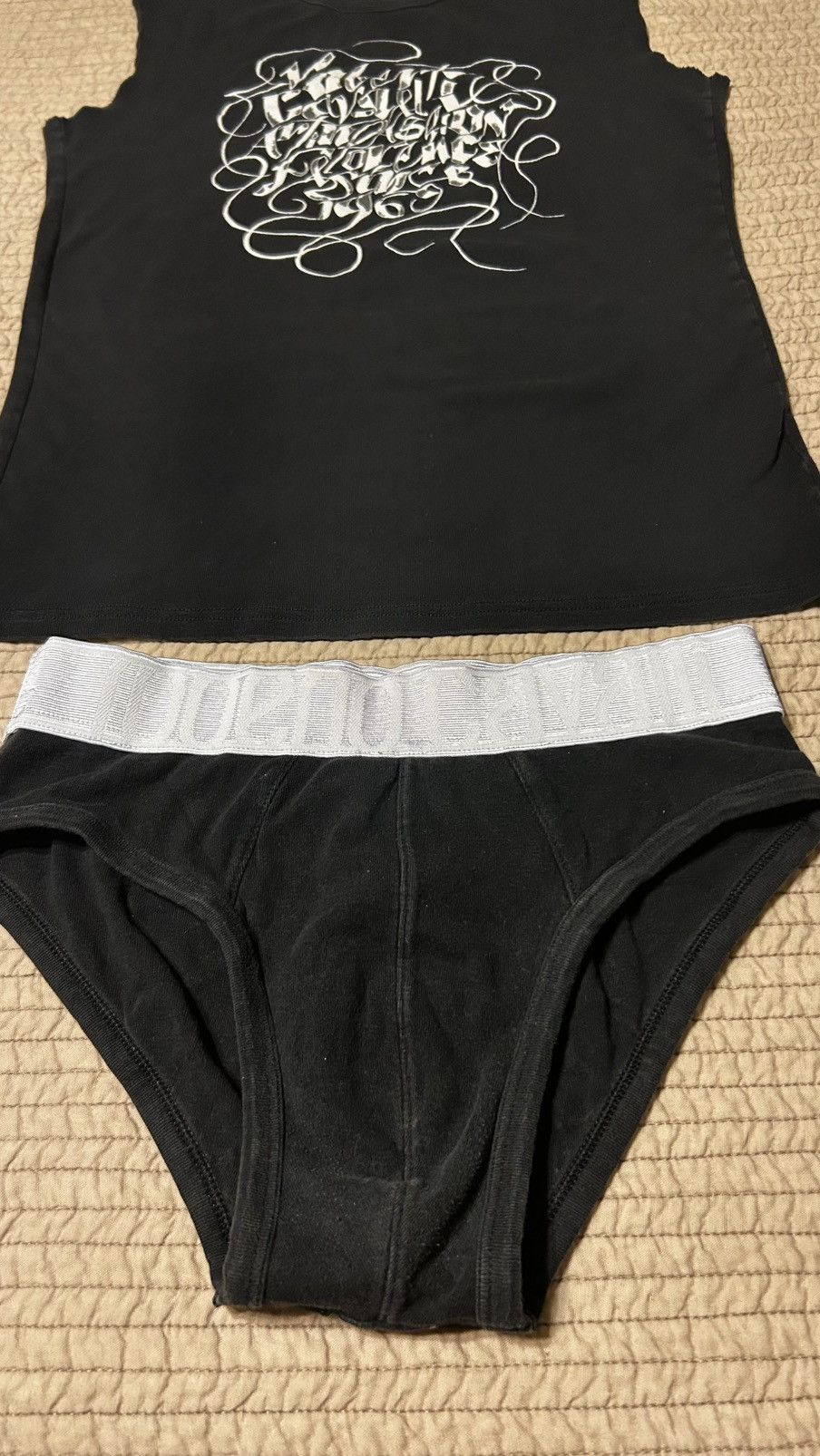 Roberto Cavalli Vintage 2004 Stretch Cotton Metallic Graphic Sport Brief Size 28 - 10 Thumbnail