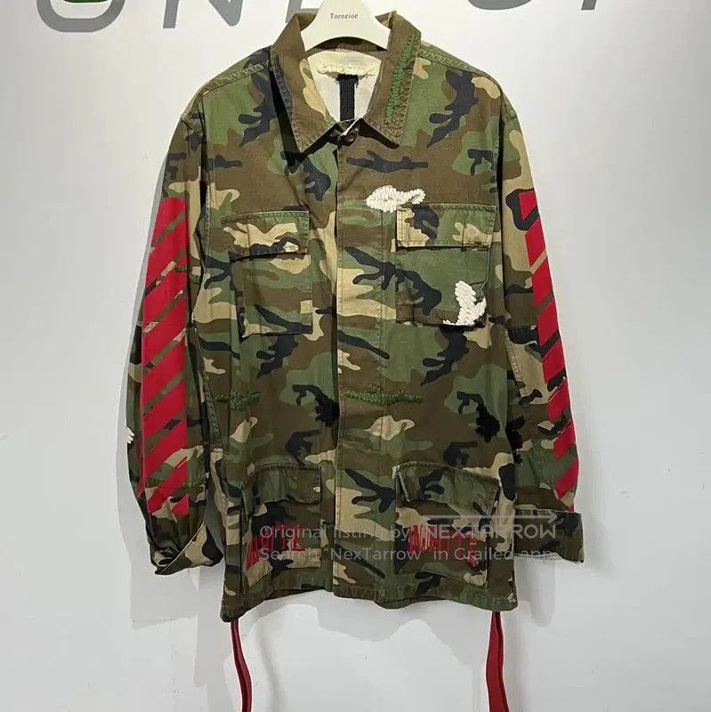 Off-White Off-White Green Camouflage Long Sleeve Shirt . Size US S / EU 44-46 / 1 - 1 Thumbnail