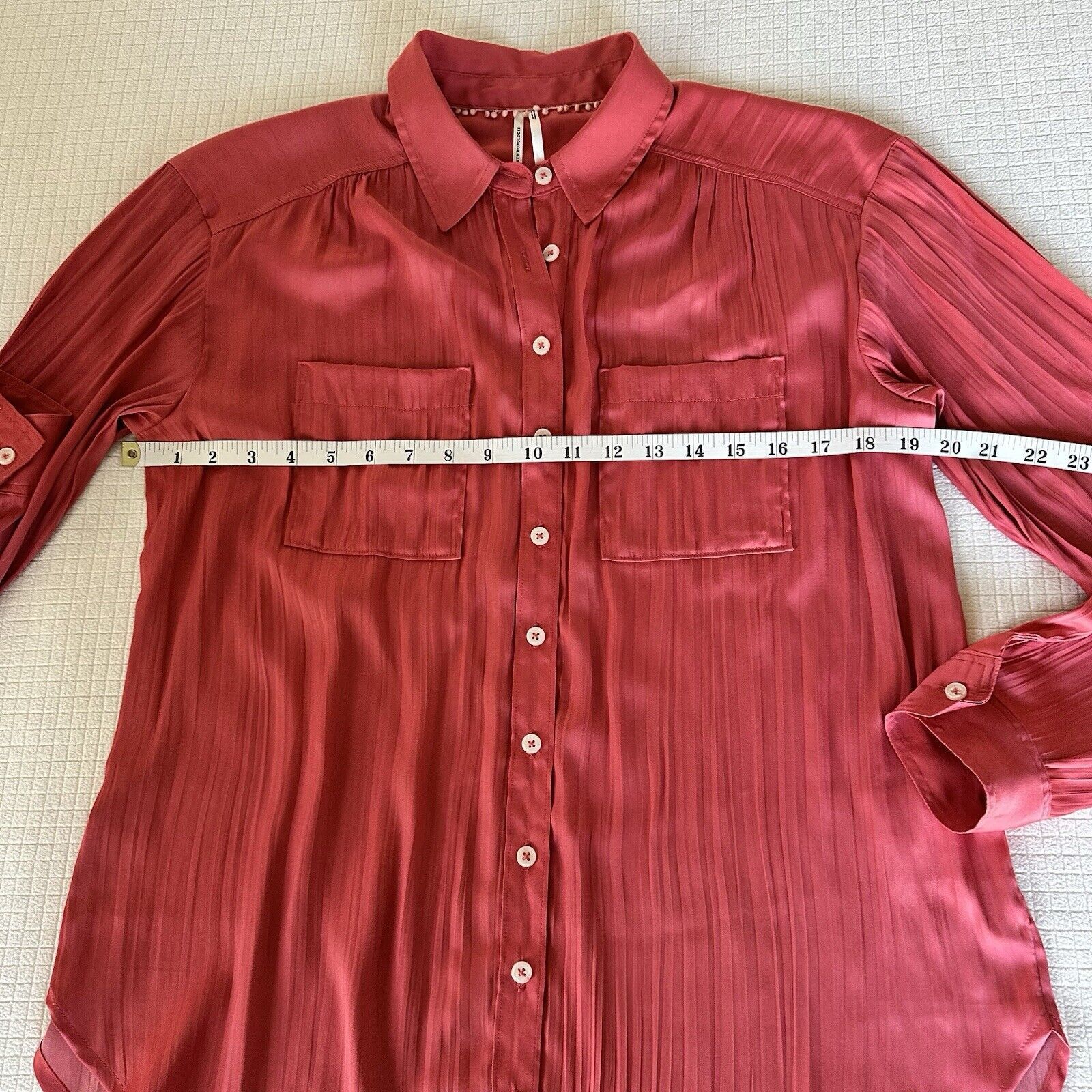 Anthropologie Anthropologie Relaxed Button Down Coral Shirt Women's Size S Size S / US 4 / IT 40 - 5 Thumbnail