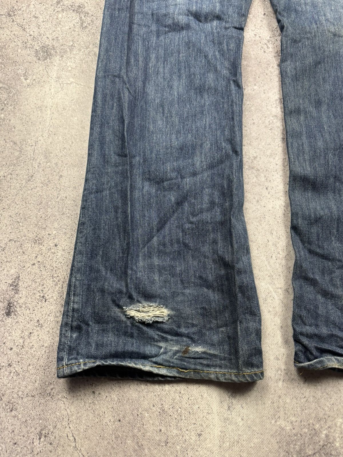 Japanese Brand Vintage Japanesse baggy flared jeans pants y2k avantgarde Size US 33 - 3 Thumbnail