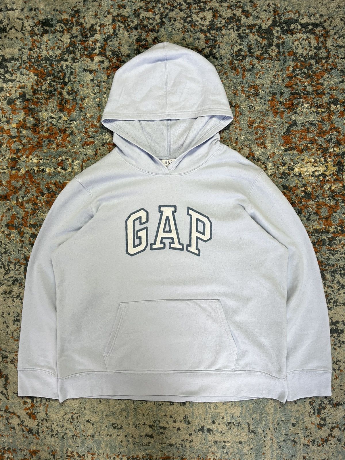 Gap × Vintage Vintage 00s GAP classic spellout arch logo baby blue hoodie Size US XL / EU 56 / 4 - 1 Thumbnail