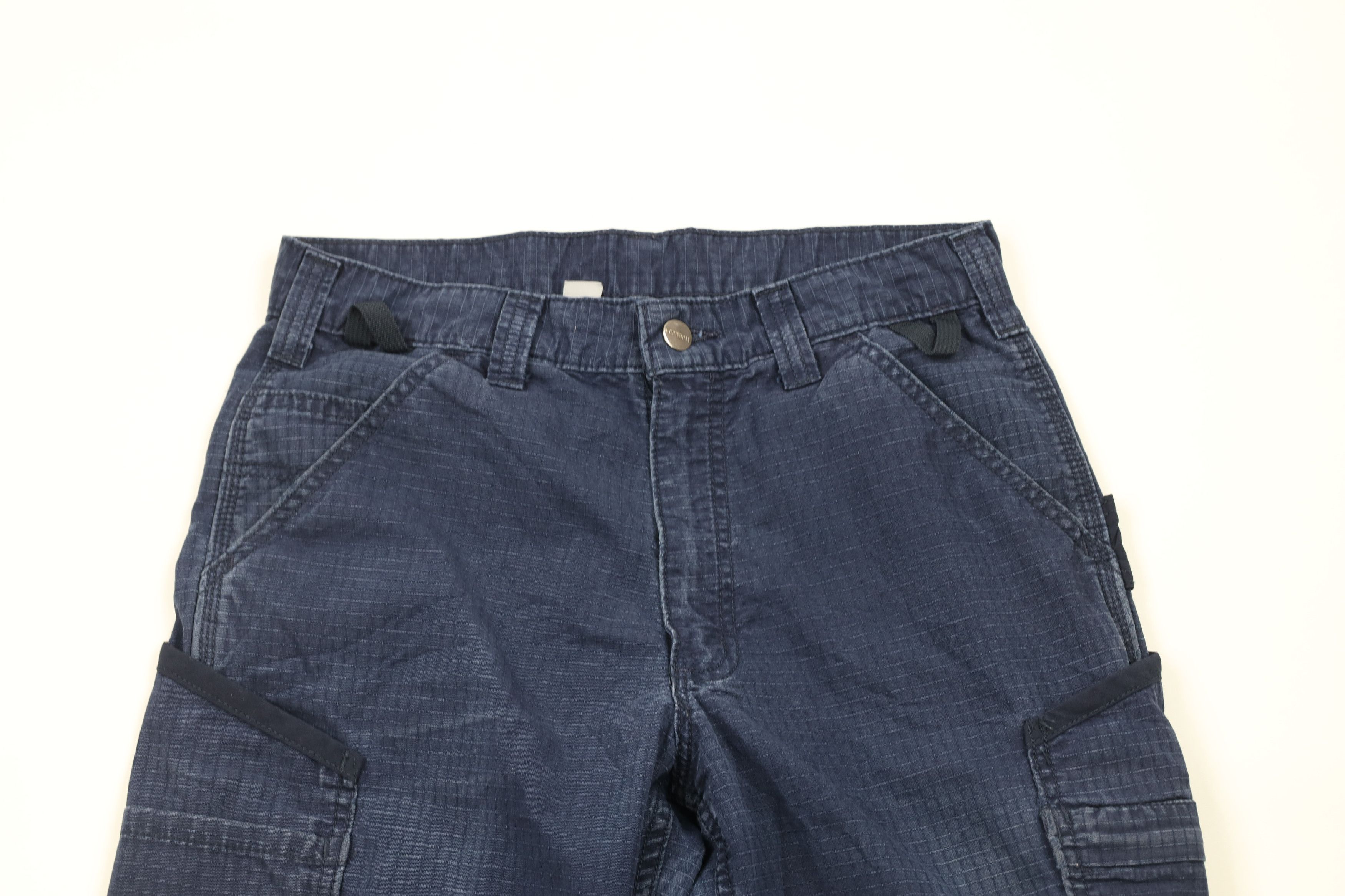 Carhartt × Vintage Carhartt Spell Out Ripstop Loose Fit Cargo Pants Blue Size US 30 / EU 46 - 2 Thumbnail
