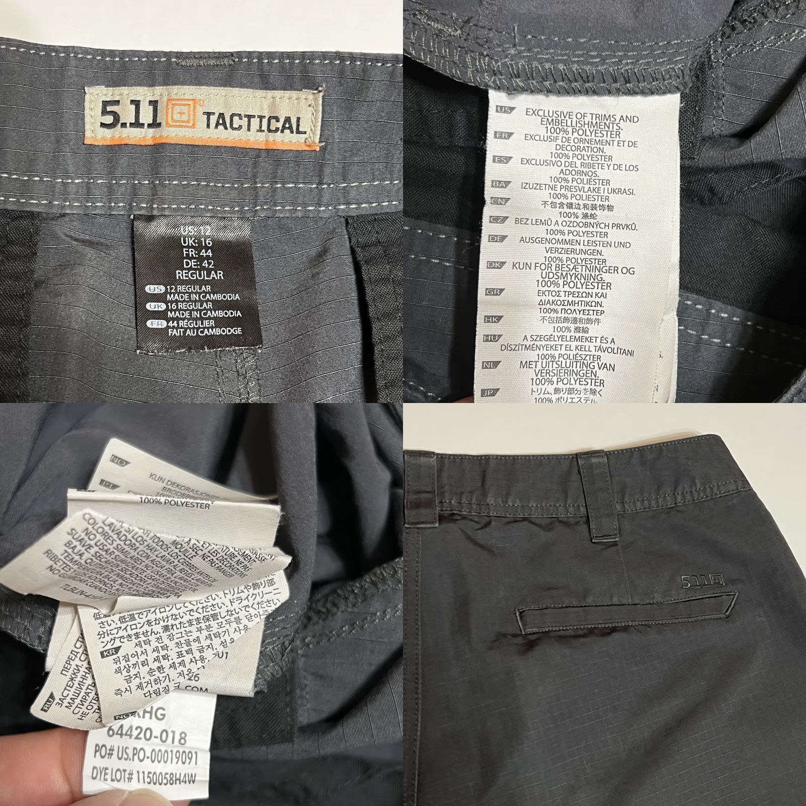 Vintage 5.11 Tactical Pants Women’s Gray Size 12 Regular Straight Inseam 31 in 34x31 Fast-Tac Urban Pants Size 34" / US 12 / IT 48 - 8 Thumbnail