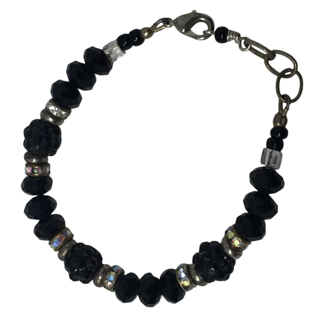 Other Women's Black and Silver Beaded Bracelet with Lobster Clasp Size ONE SIZE - 1 Thumbnail