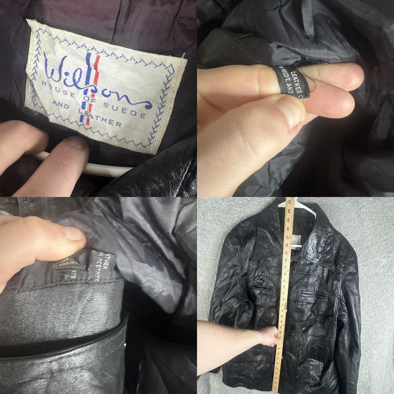 House of CB VINTAGE Wilson's House Of Suede And Leather Jacket Womens Medium Black Button Jacket Size M / US 6-8 / IT 42-44 - 8 Thumbnail