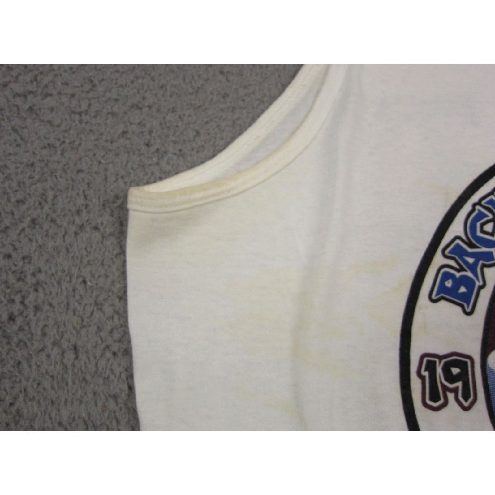 Fruit Of The Loom VINTAGE Fruit of the Loom Cycling Shirt Adult L White Tank Bike Ride 90s Logo Mens Size US L / EU 52-54 / 3 - 6 Thumbnail