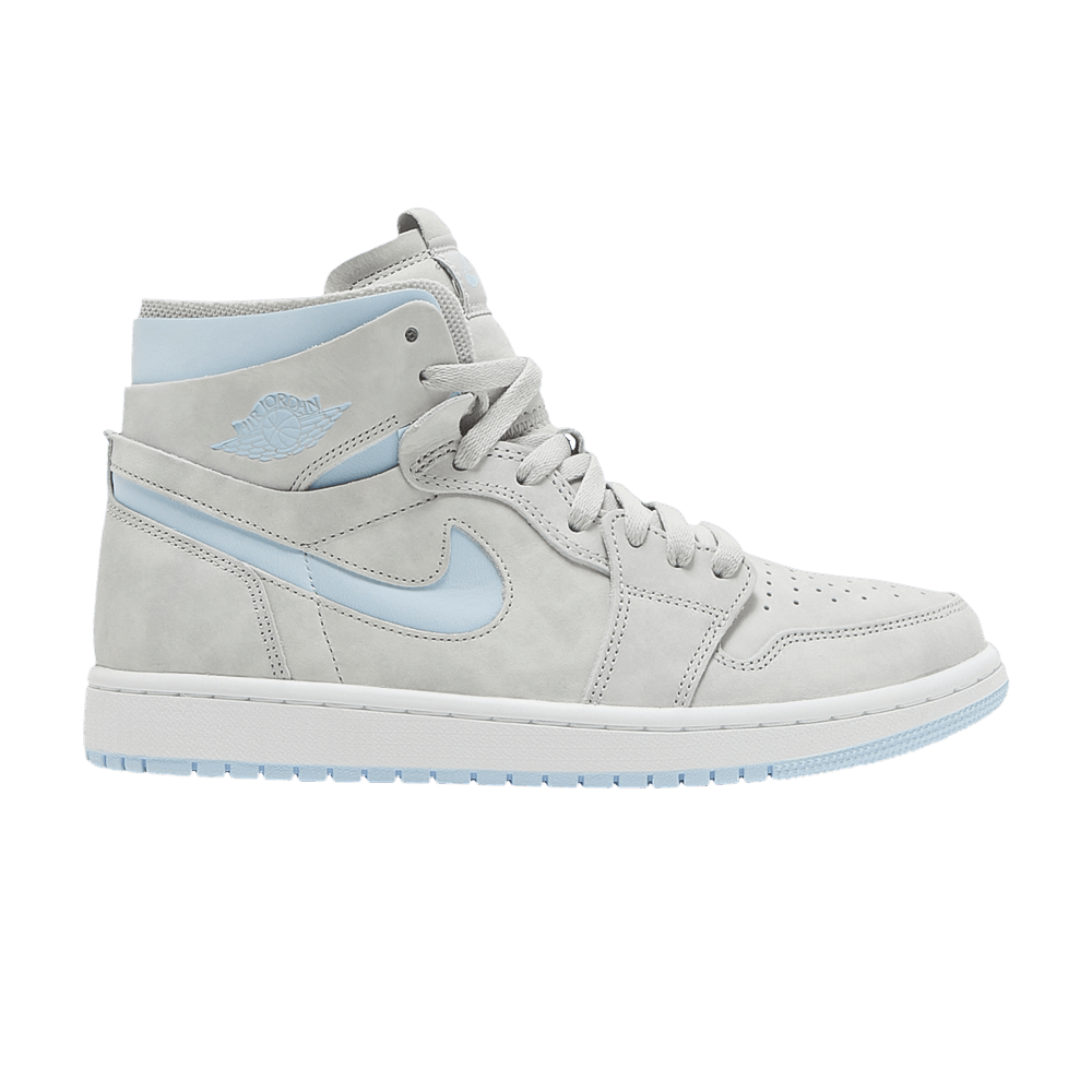 image of Wmns Air Jordan 1 High Zoom Comfort Cool Grey Light Blue Shoes, Women's (Size 7)
