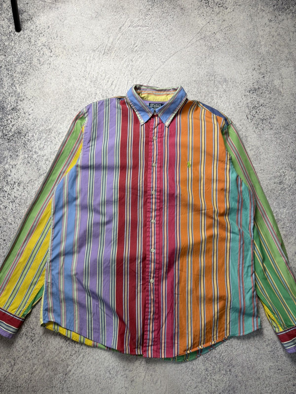 Polo Ralph Lauren Vintage RALPH LAUREN Multicolour Striped long Sleeved Shirt Size US XL / EU 56 / 4 - 3 Thumbnail