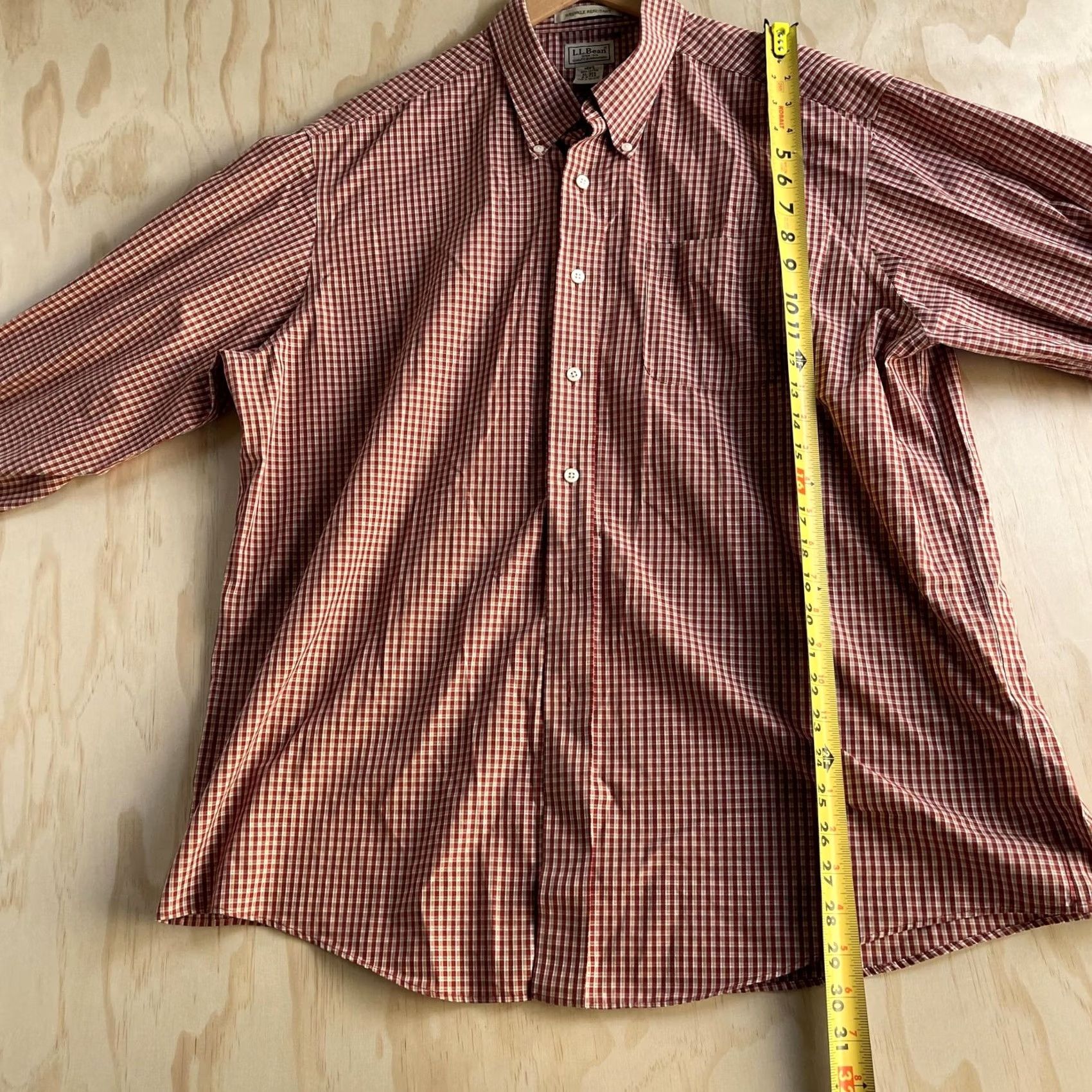 Vintage L.L. Bean Shirt Mens XL Red Check Long Sleeve Button Down Wrinkle Resistant Size US XL / EU 56 / 4 - 5 Thumbnail