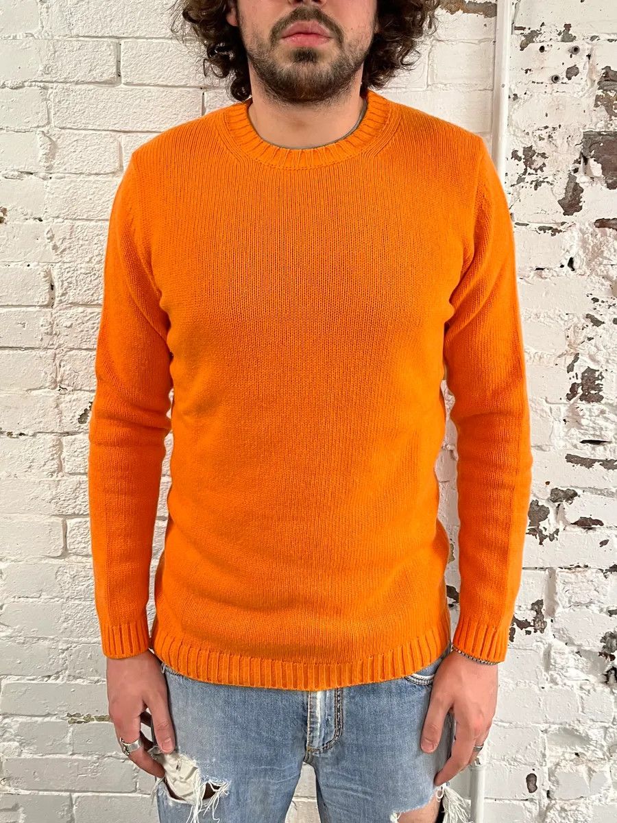 Daniele Alessandrini Daniele Alessandrini Orange Wool Minimalist Sweater Size US S / EU 44-46 / 1 - 2 Thumbnail