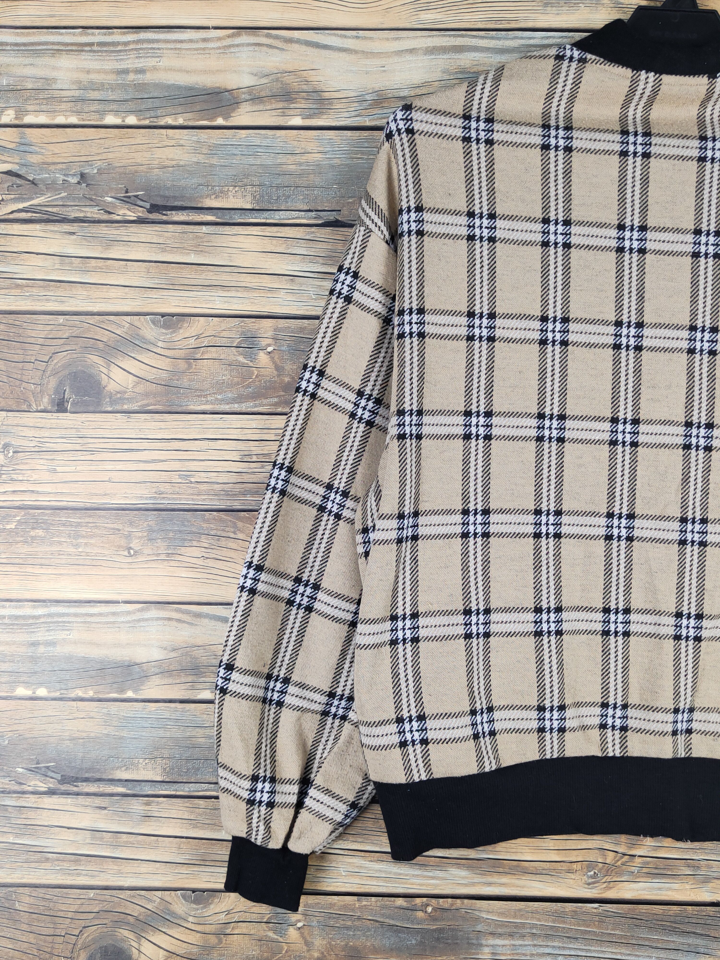Homespun Knitwear × Japanese Brand × Vintage Bliatorm Light Brown checkered Sweaters # W1337 Size US S / EU 44-46 / 1 - 8 Thumbnail