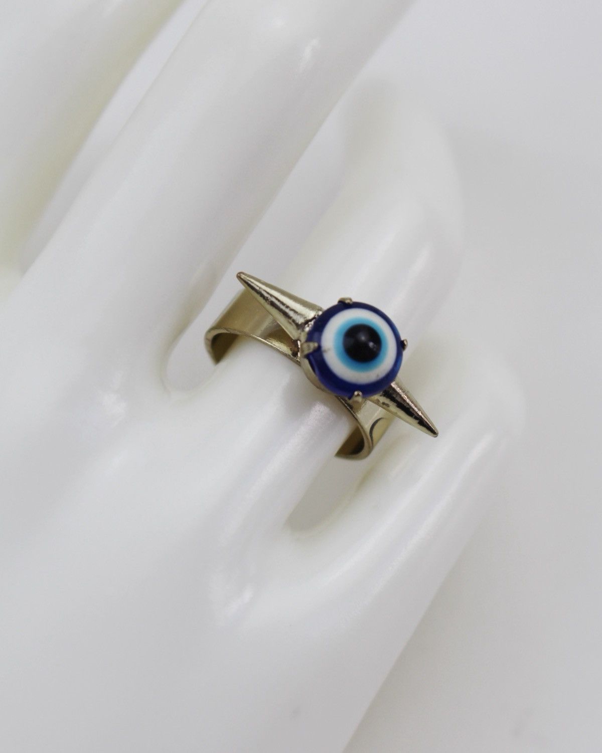 Vintage 2000S JAPANESE MADE EVIL EYE SPIKE RING Size ONE SIZE - 2 Thumbnail